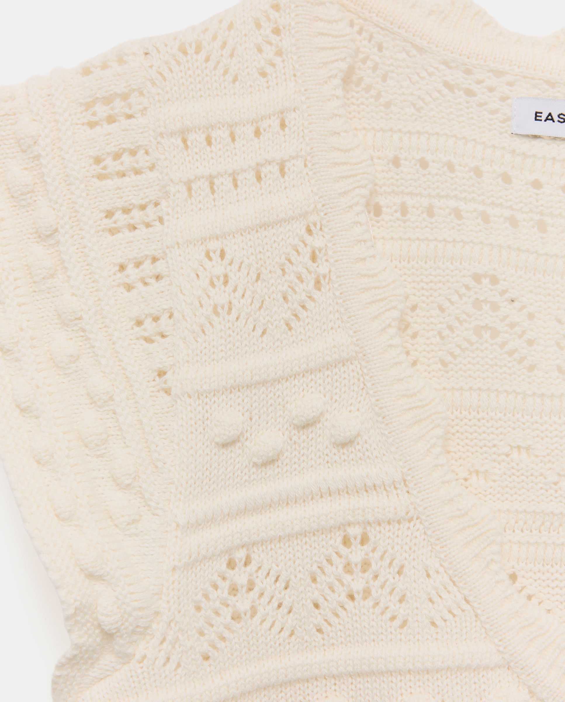 Camisola de Malha com Detalhe de Ondas no Decote e Riscas Branco-5