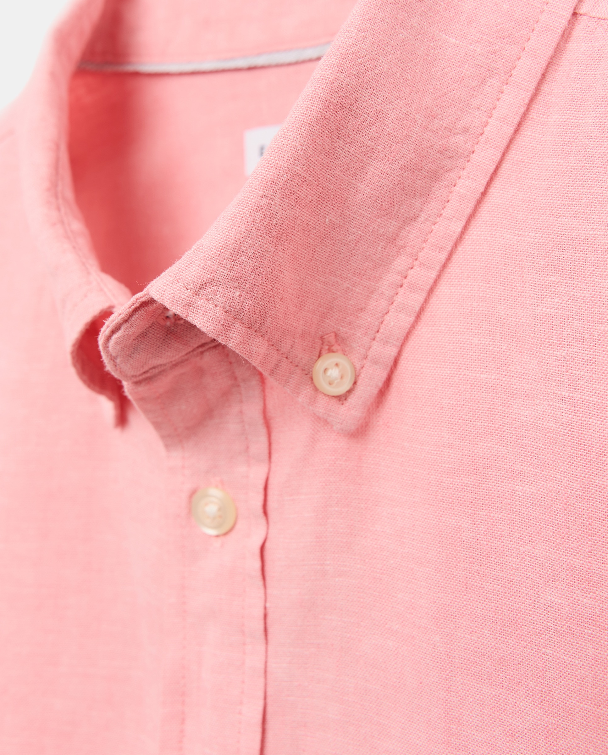 Camisa Lisa de Linho e Algodão com Manga Comprida 200 Rosa-6