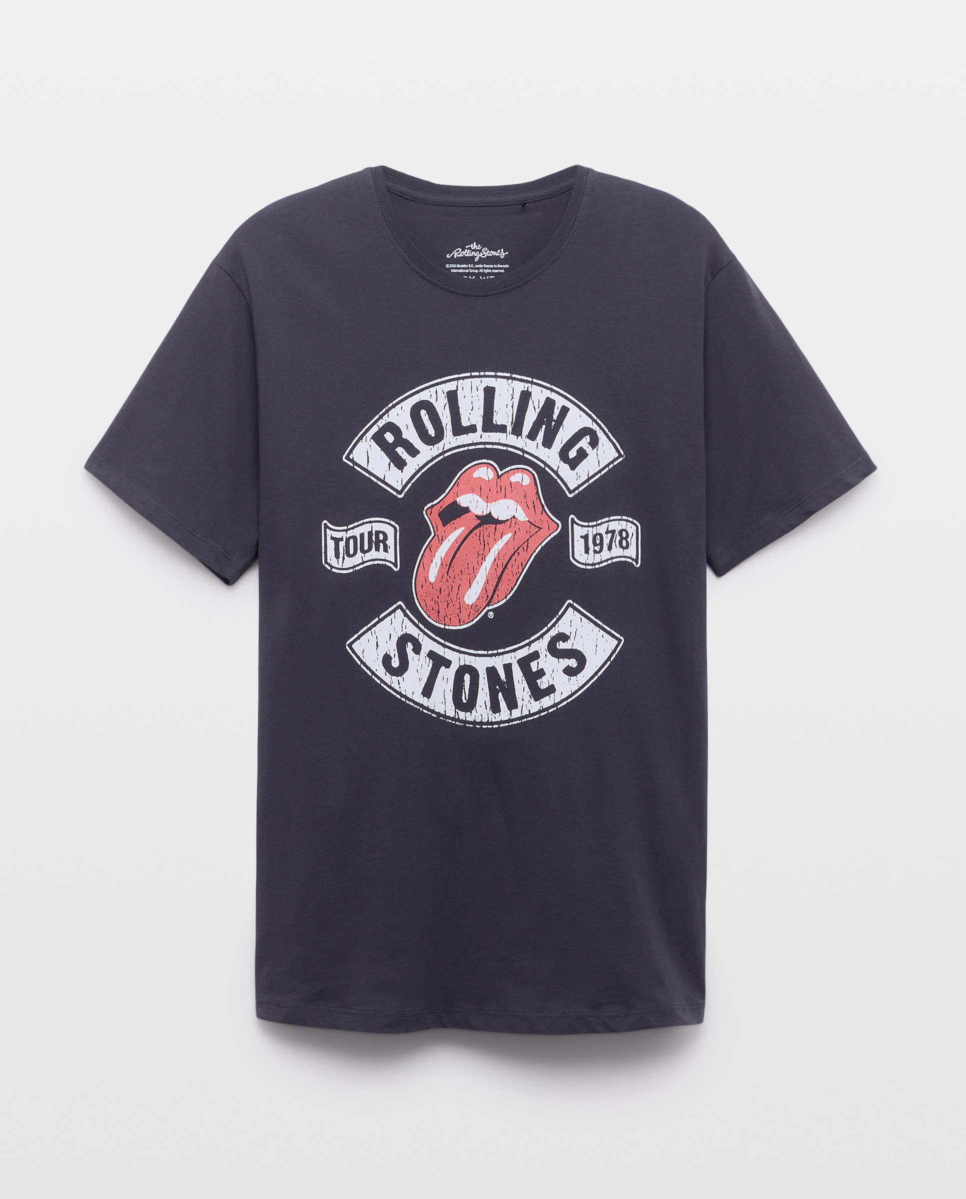 T-shirt de Manga Curta Rolling Stones 830 Antracite-5