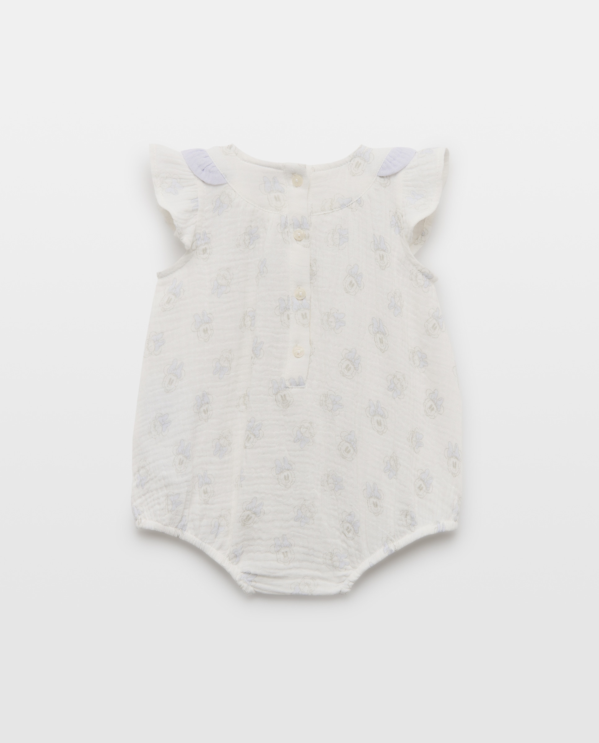 Babygrow Curto Minnie de Bebé Branco-2