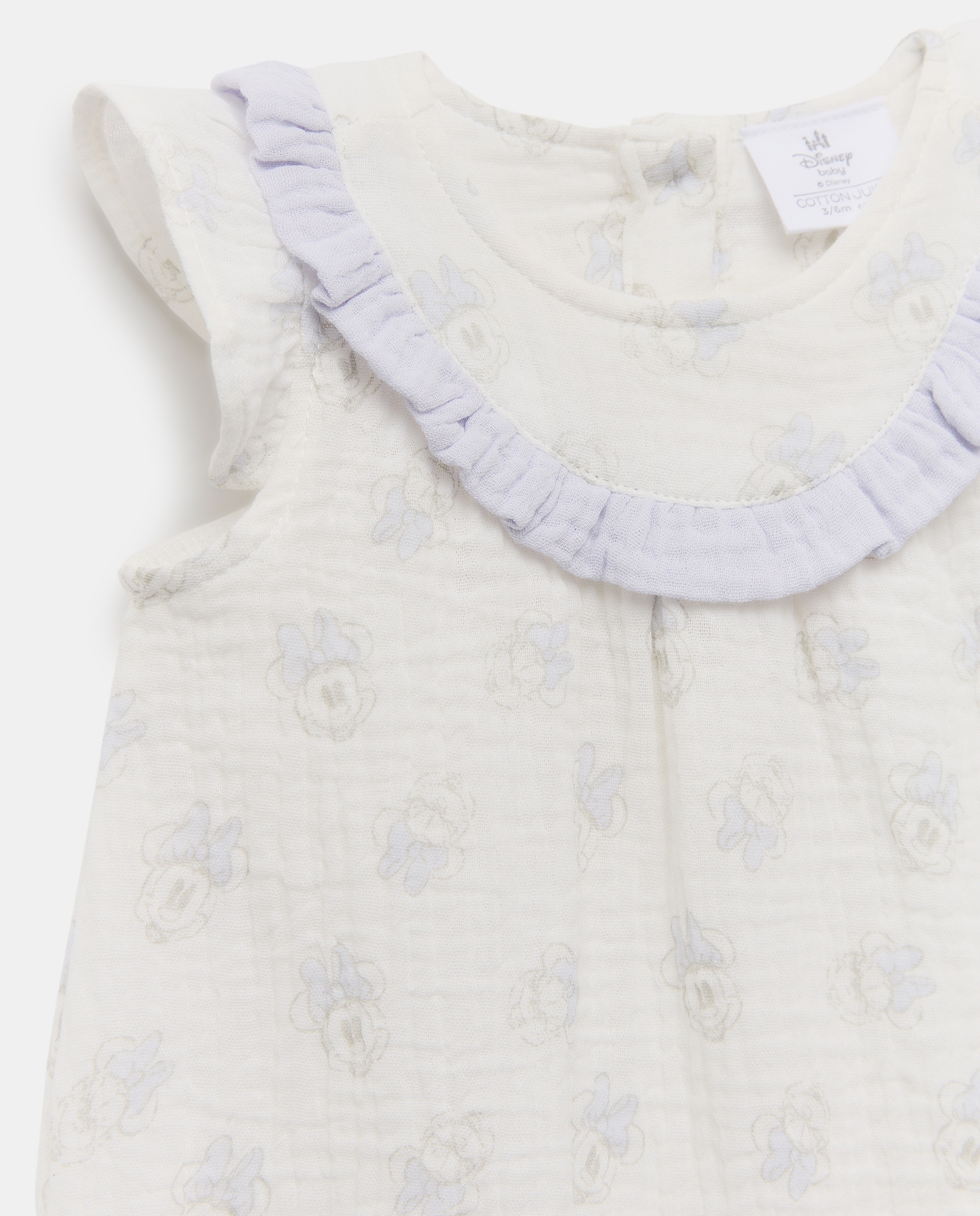 Babygrow Curto Minnie de Bebé Branco-3