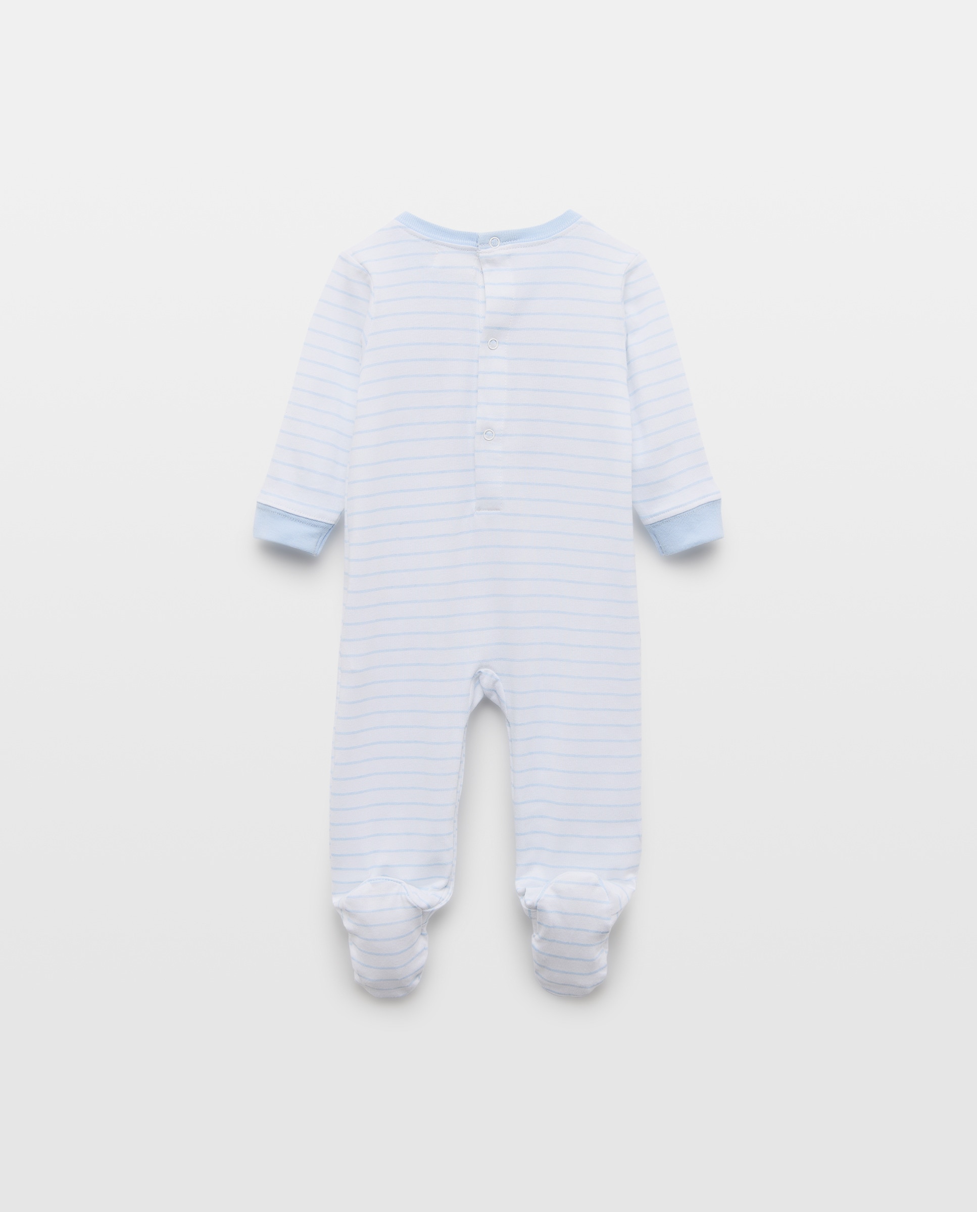 Babygrow Comprido de Bebé com Estampado Capitão Urso Cotton Juice Azul-2