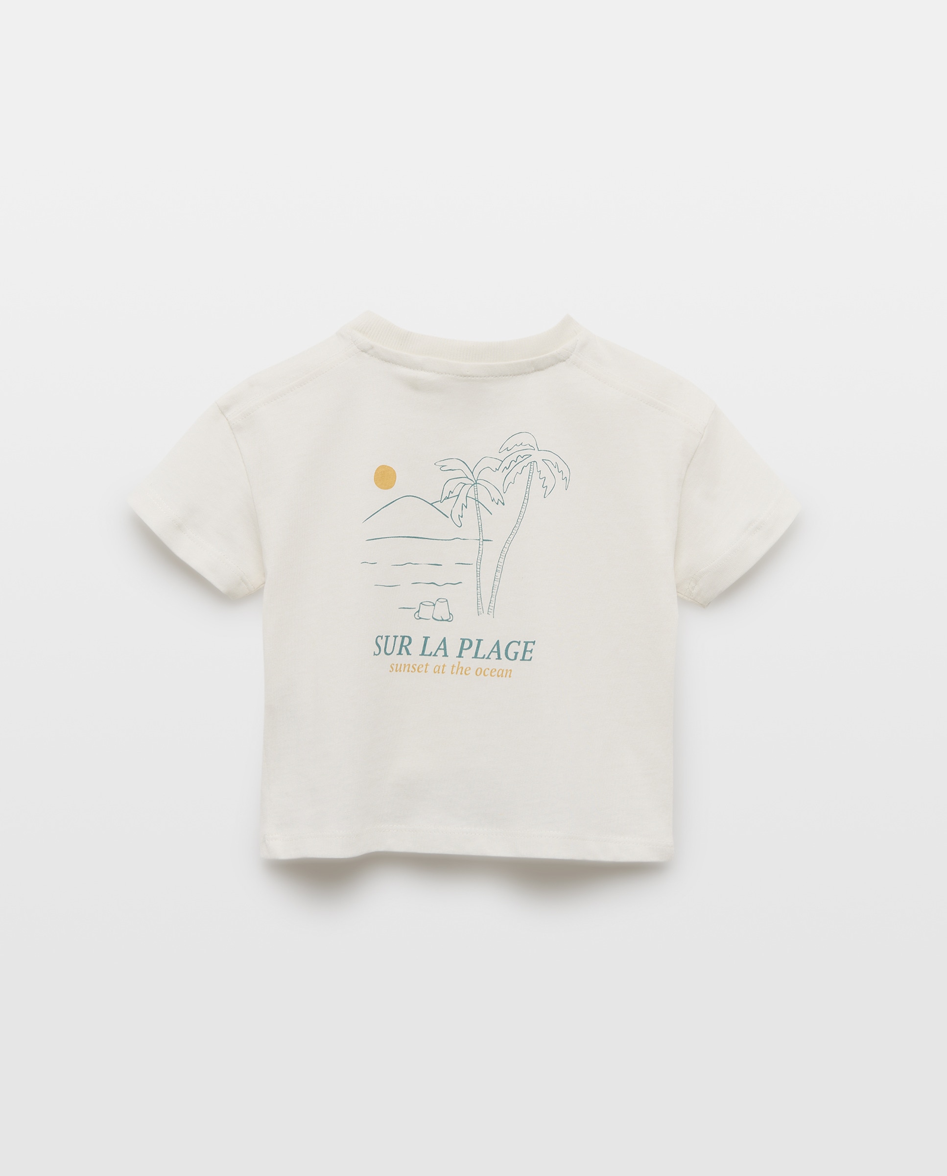 Camiseta de bebé estampada manga corta Blanco roto-2