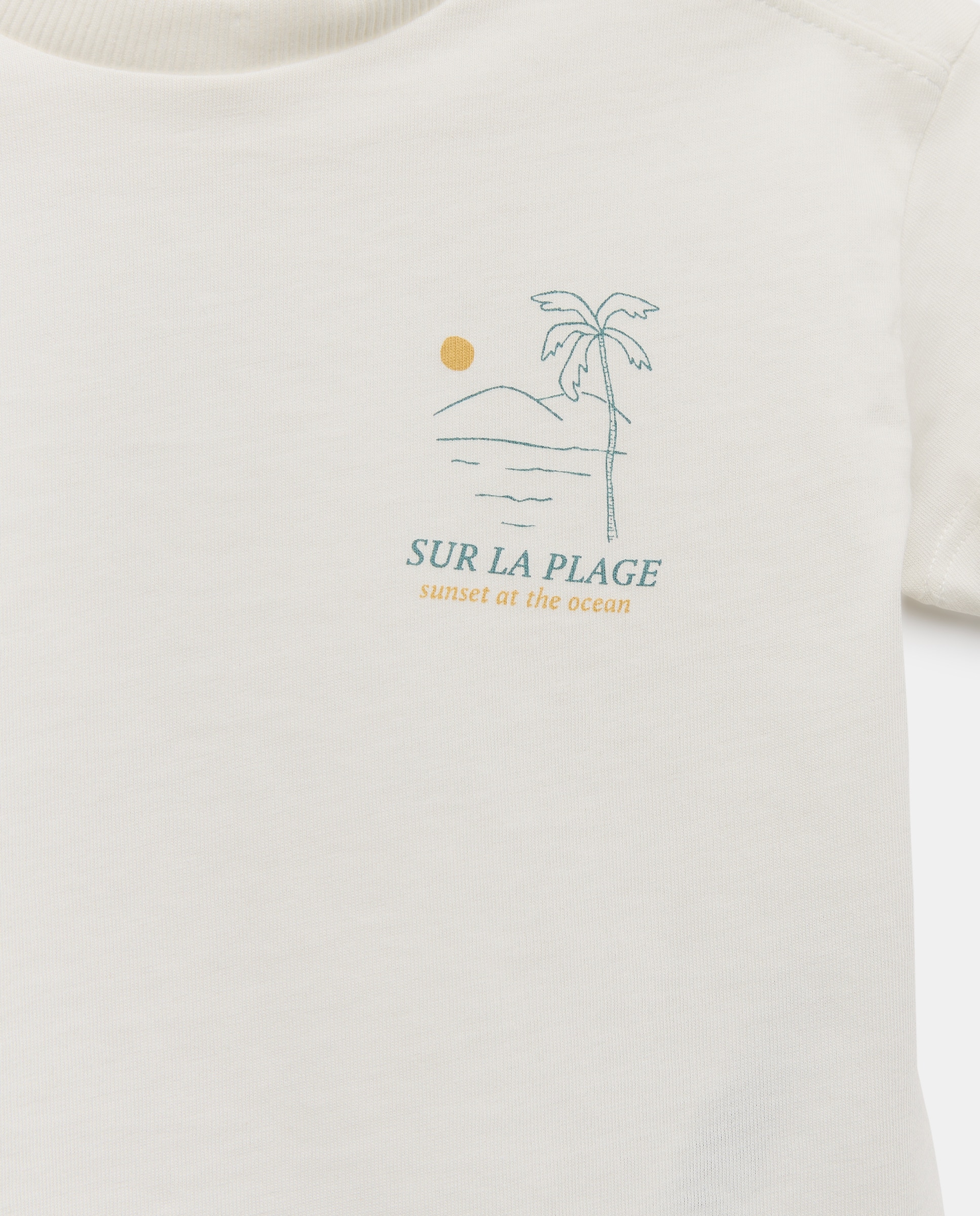 Camiseta de bebé estampada manga corta Blanco roto-3