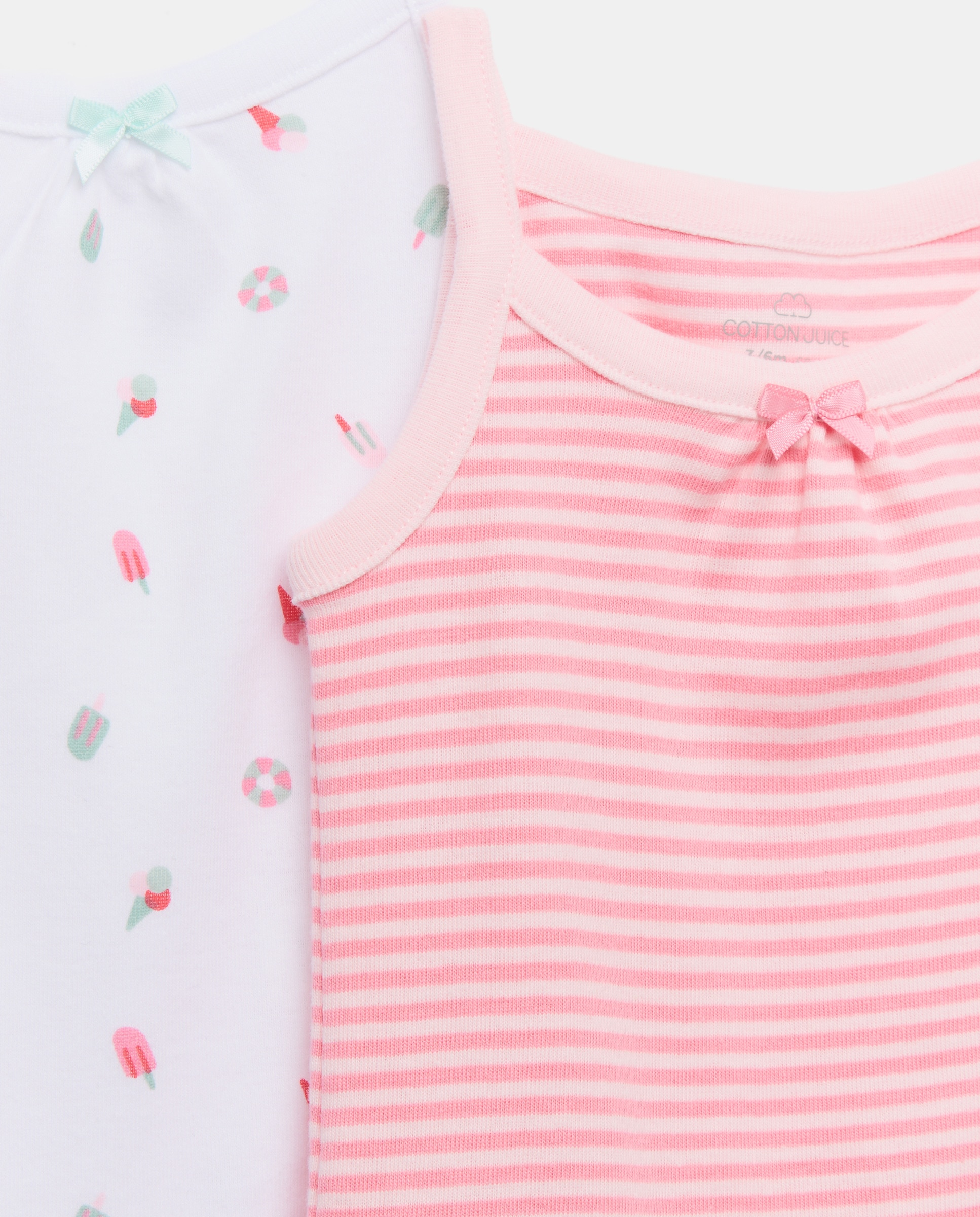 Pack de 2 Bodies Estampados de Bebé sem Mangas Cotton Juice Multicolor-3