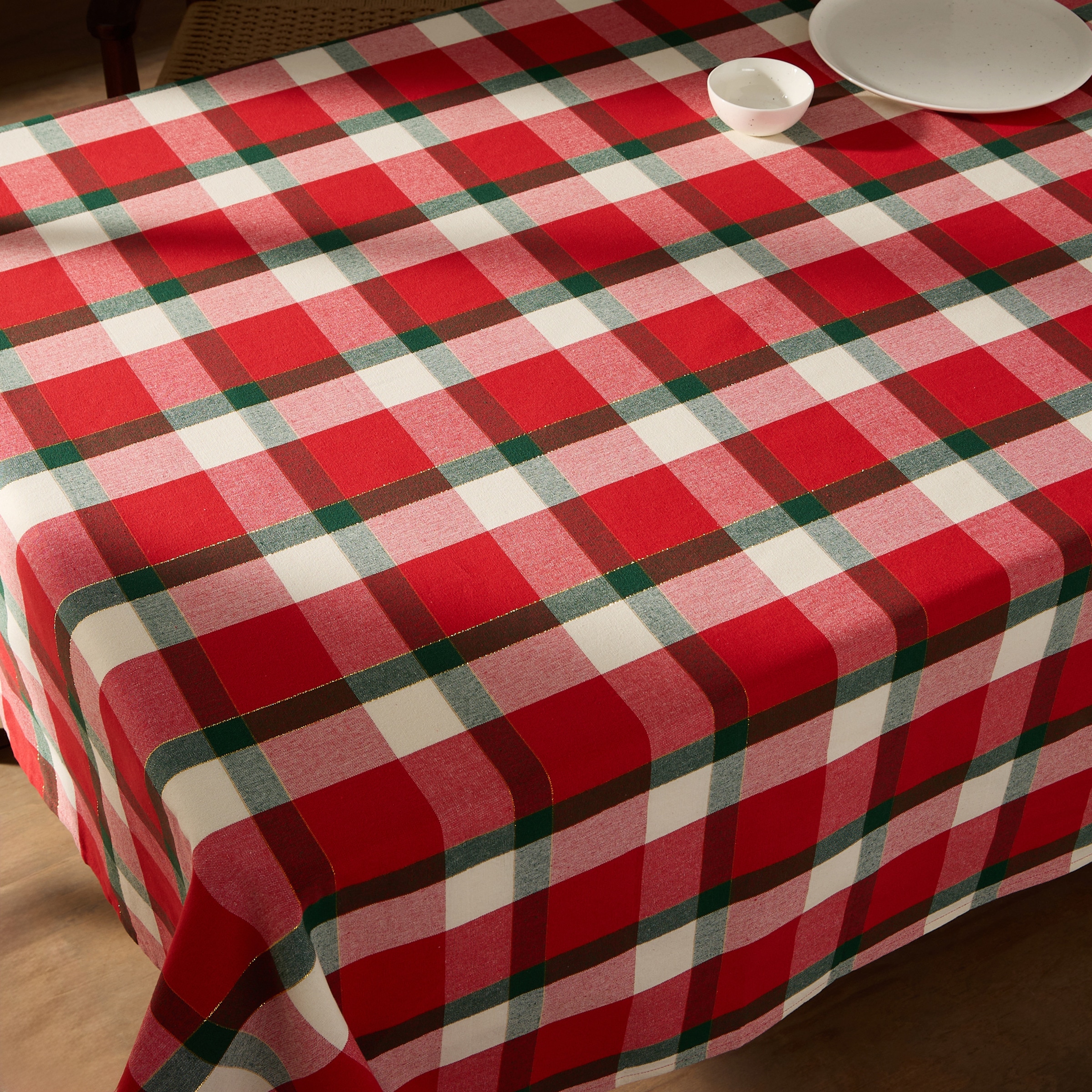 Mantel algodón Dresde Rojo-1