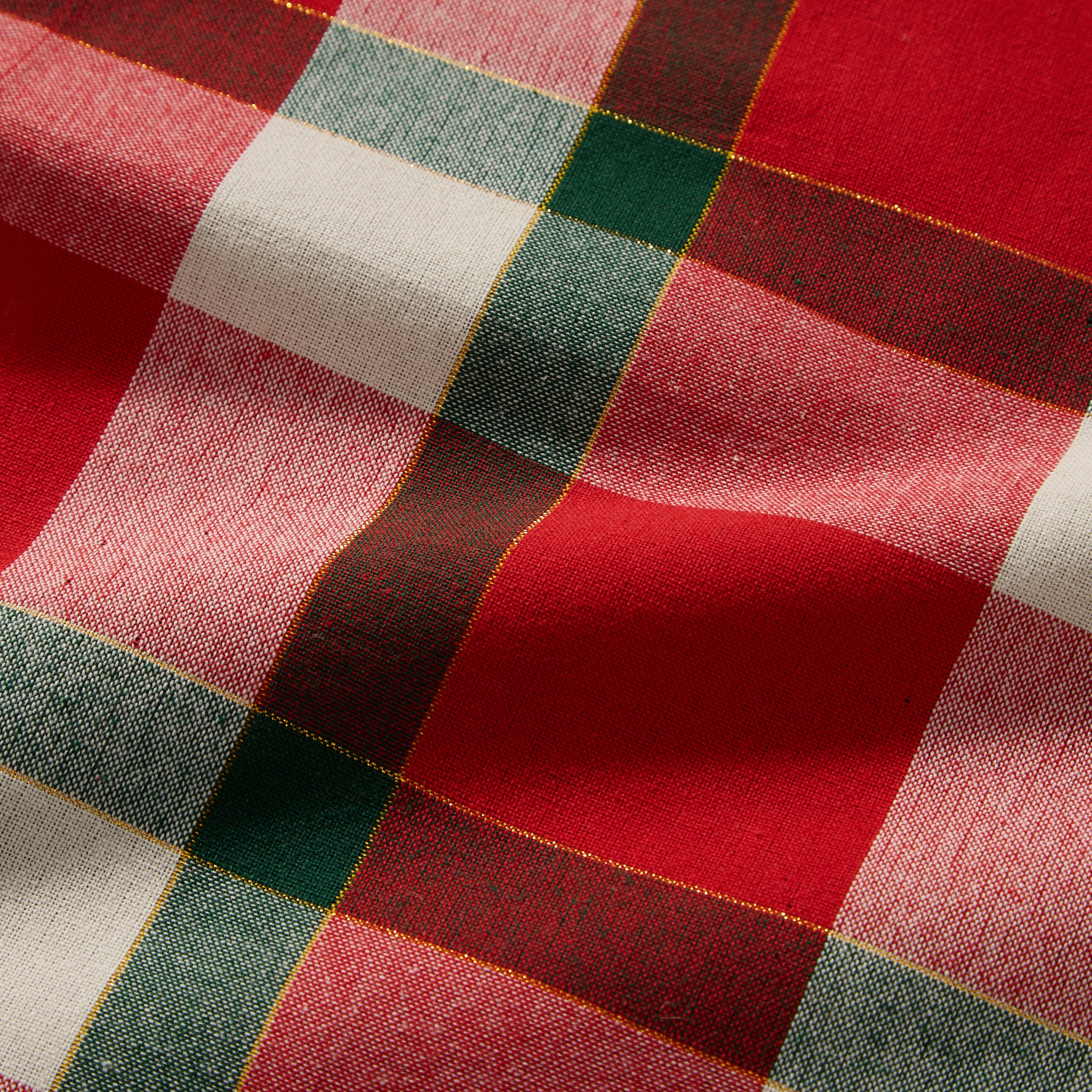 Camino de mesa algodón Dresde Rojo-3