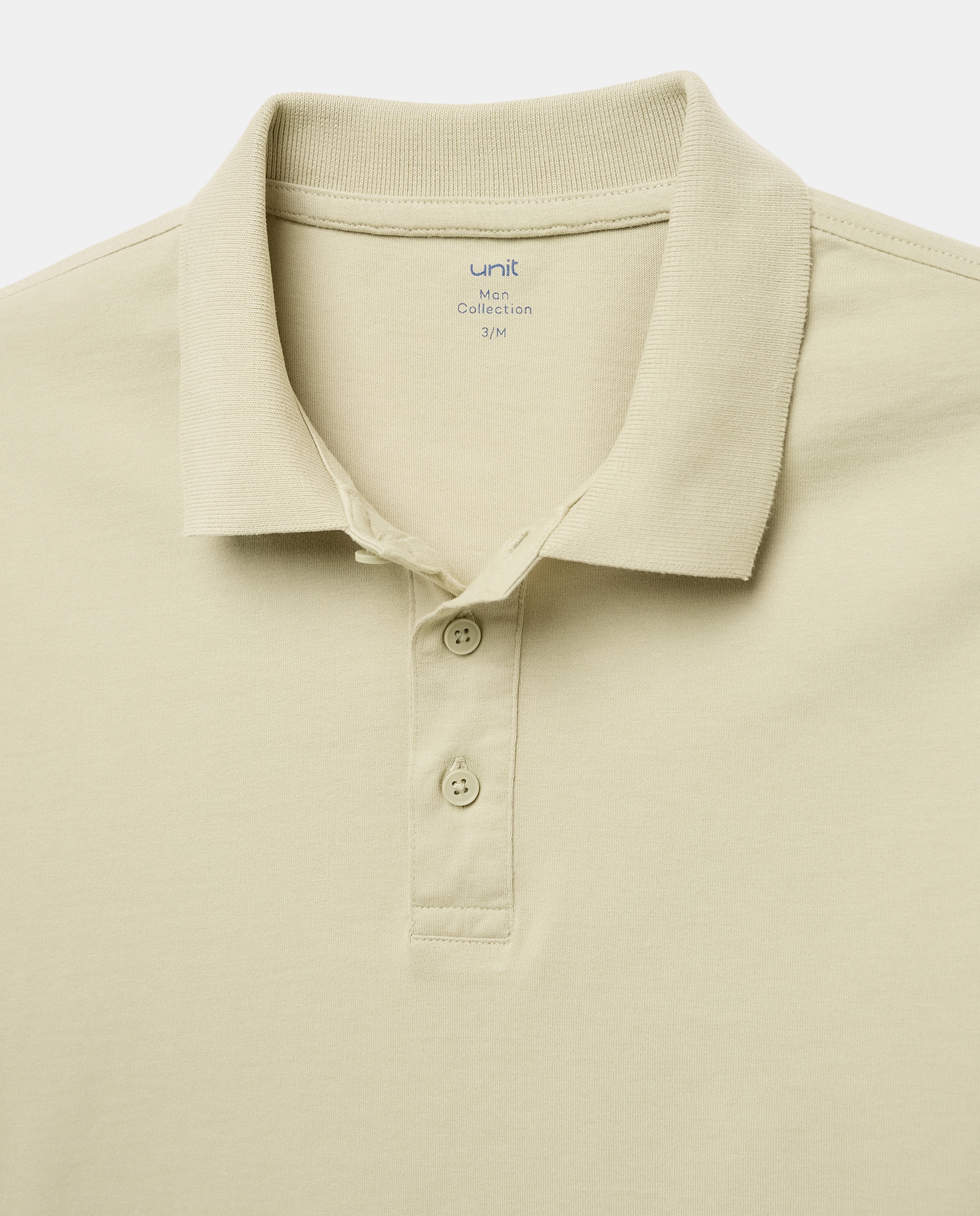 Polo de hombre liso jersey cuello rib 510 Verde claro-5