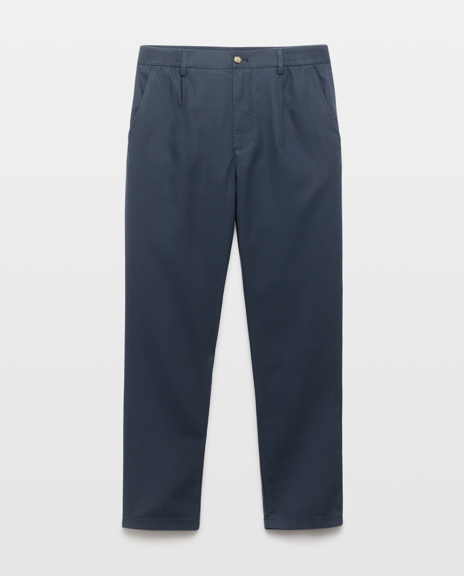 Pantalón hombre chino gomas con lino 471 Índigo-4