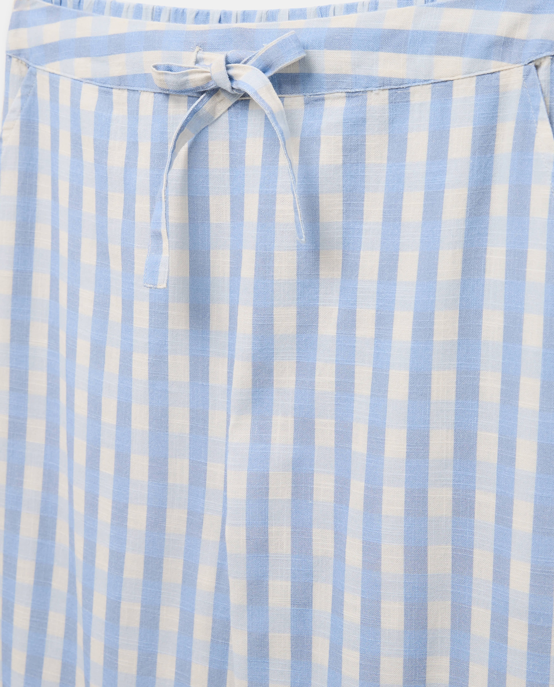Pijama Camiseiro aos Quadrados Vichy Azul-4