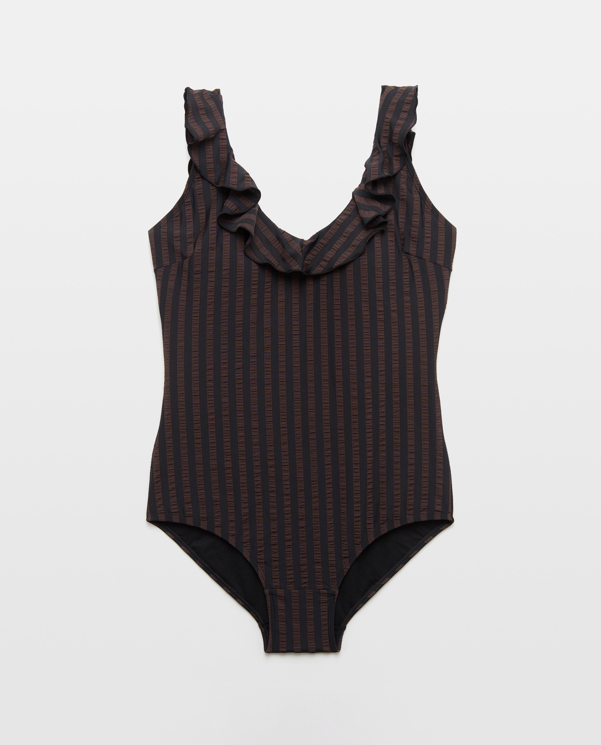 Bañador talla grande volante Negro-4
