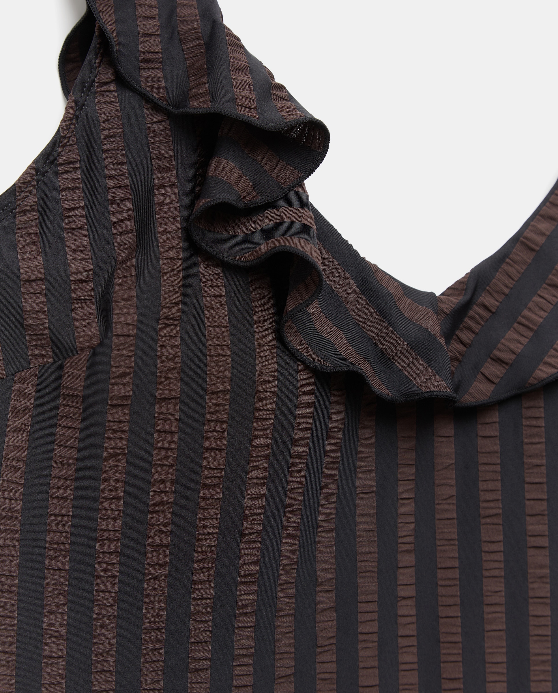 Bañador talla grande volante Negro-5