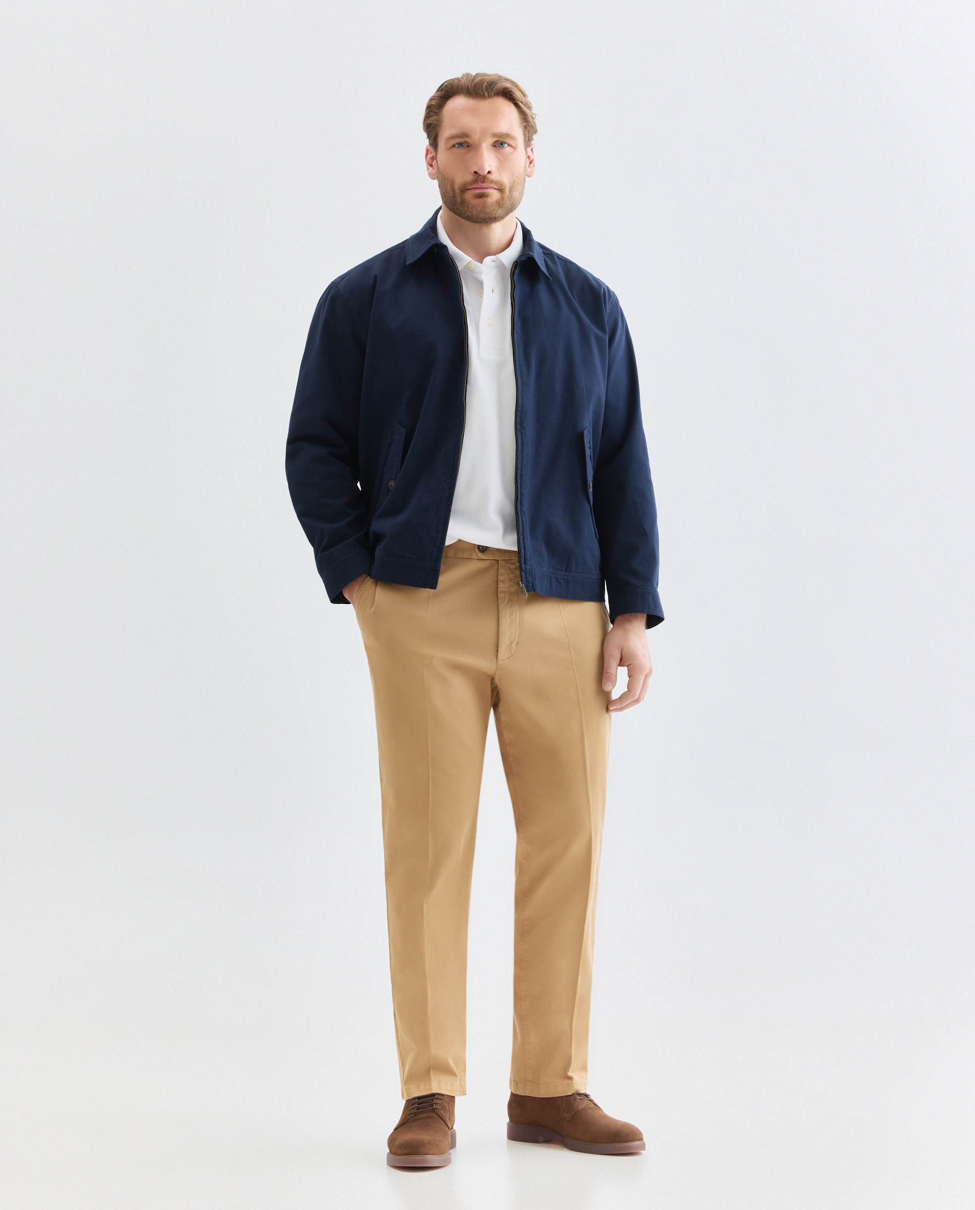 Blusão Tipo Harrington em Algodão Azul-marinho-2