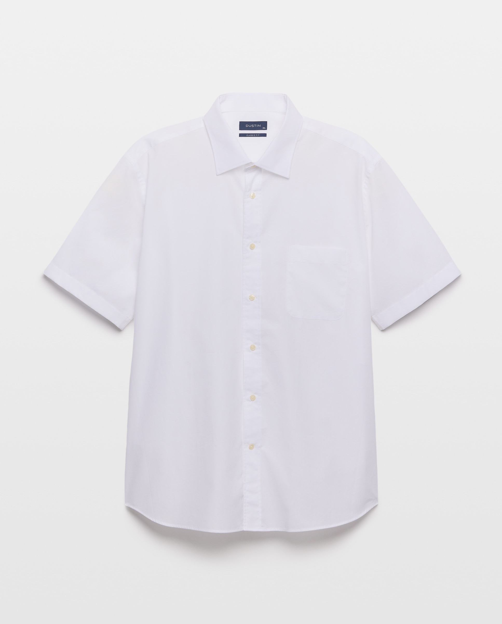 Camisa Formal Lisa com Manga Curta Tamanhos Grandes Branco-4