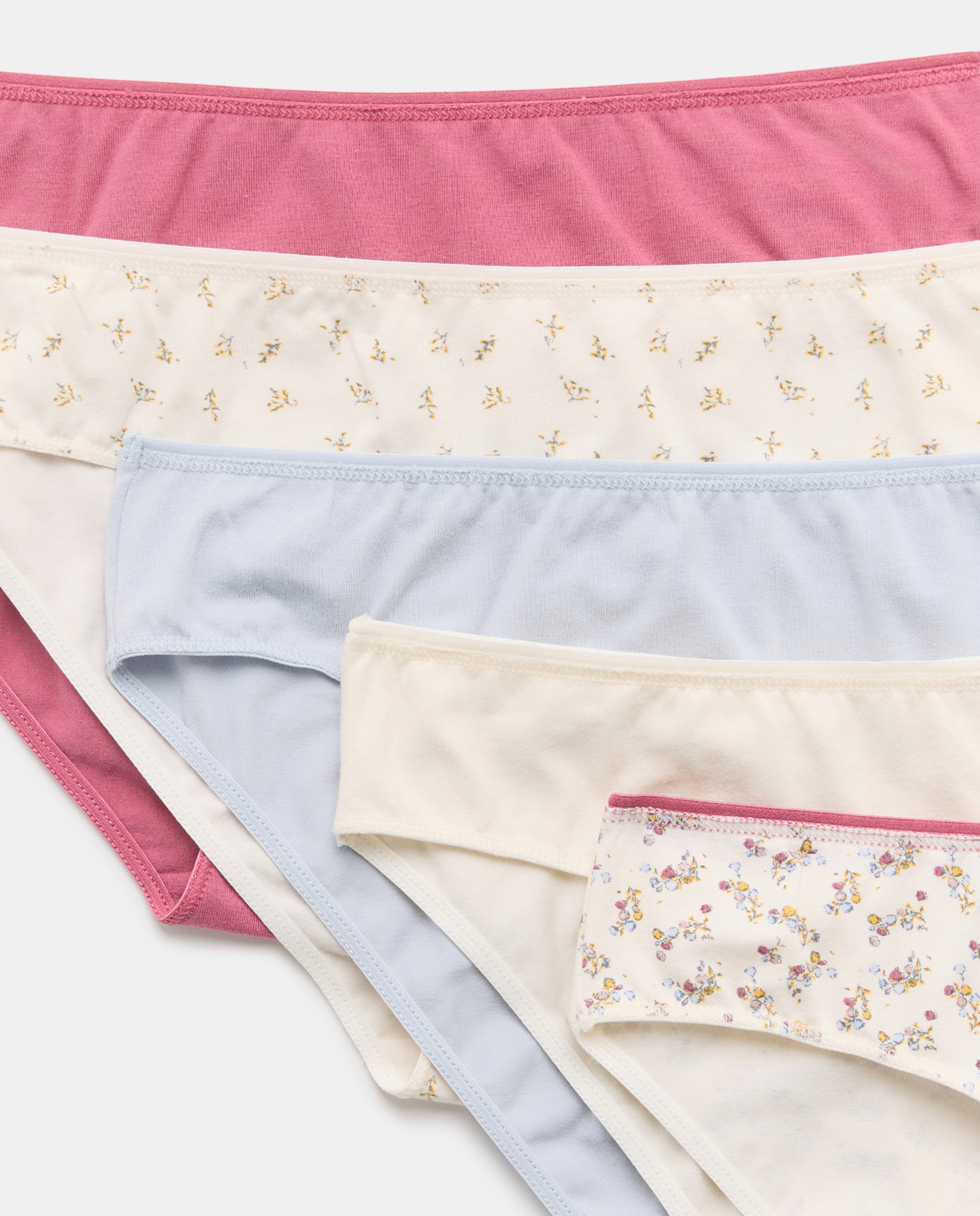 Pack 5 bragas de mujer algodón estampadas Burdeos-4