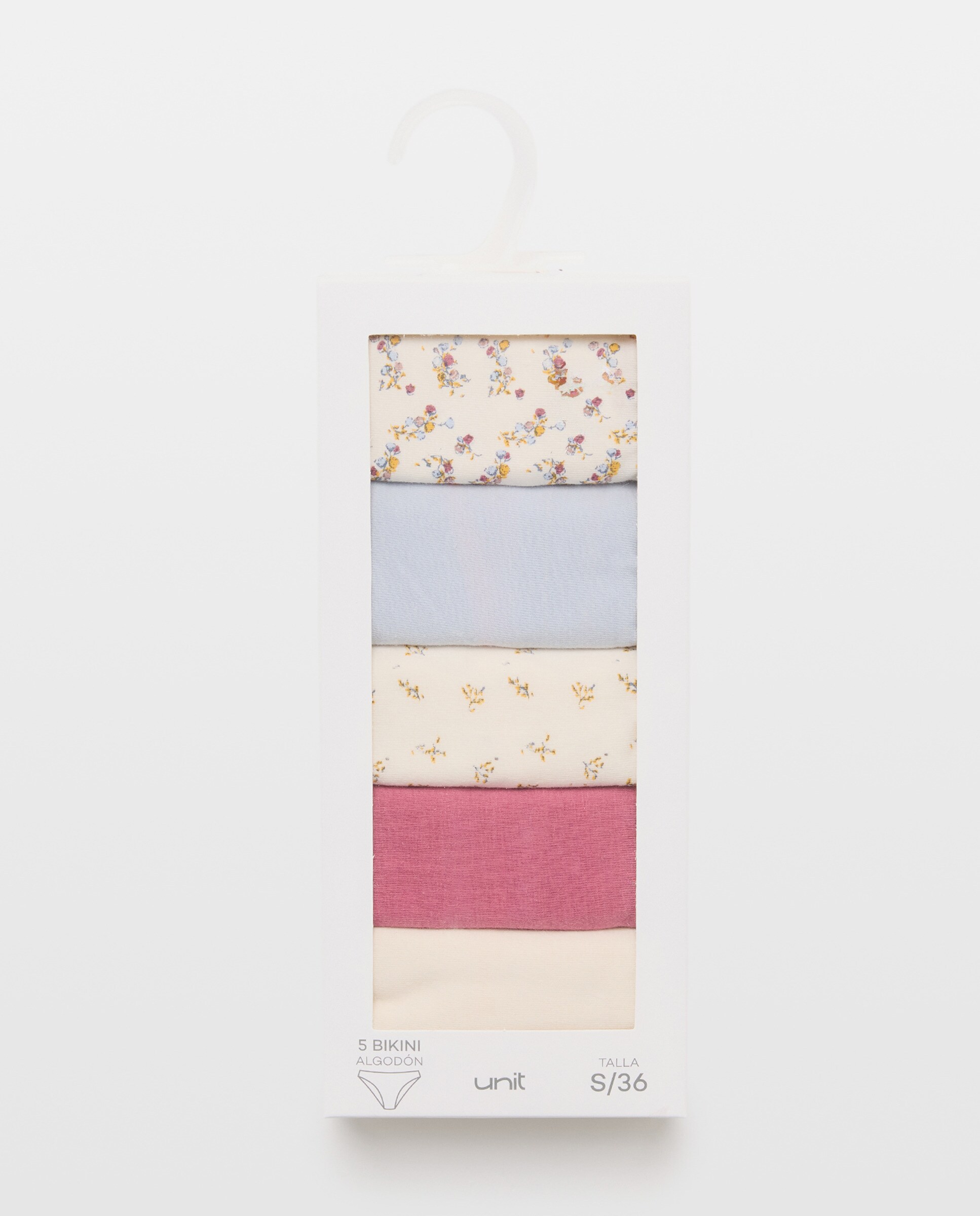 Pack 5 bragas de mujer algodón estampadas Burdeos-6