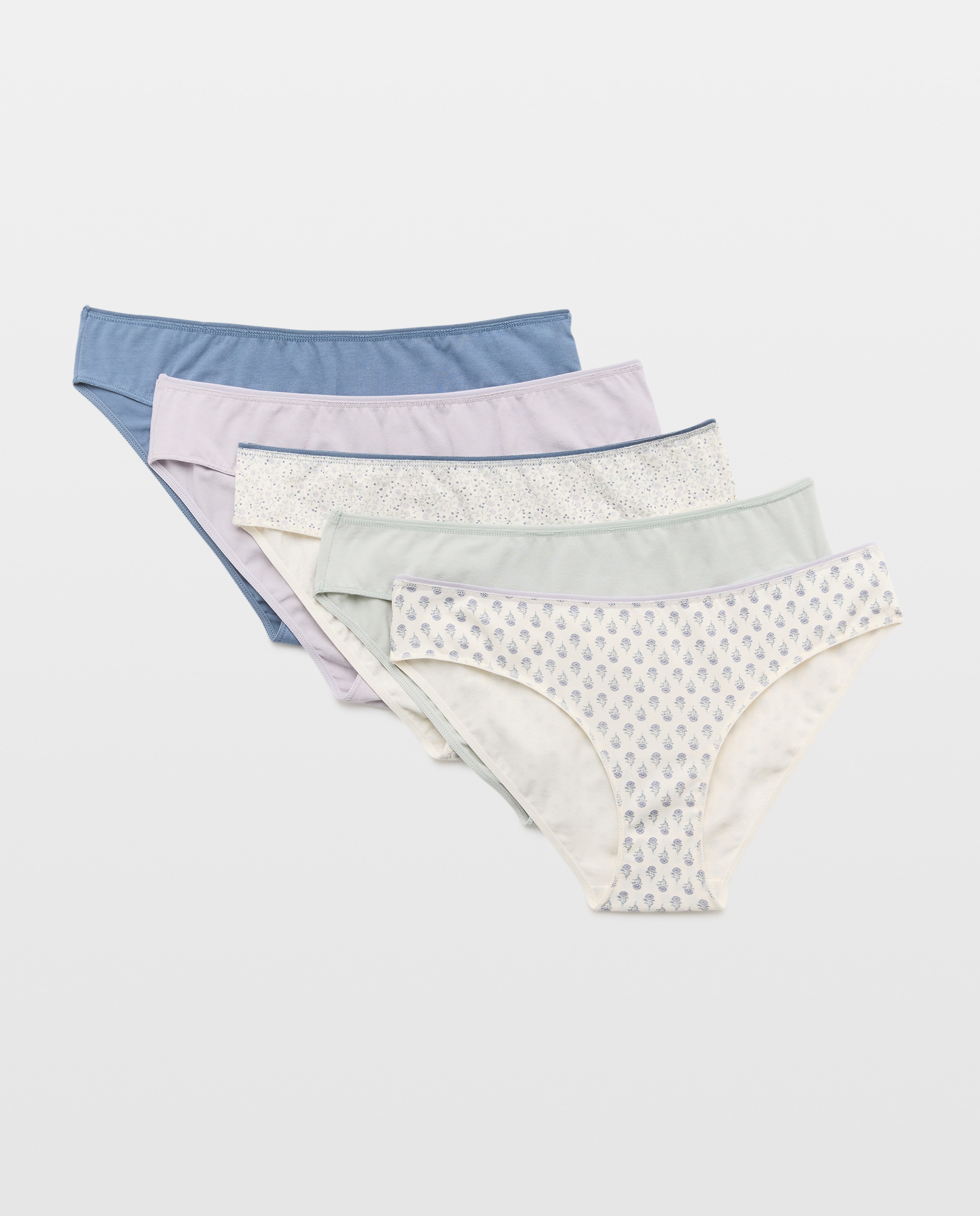 Pack 5 bragas de mujer algodón estampadas 284 Lila-3