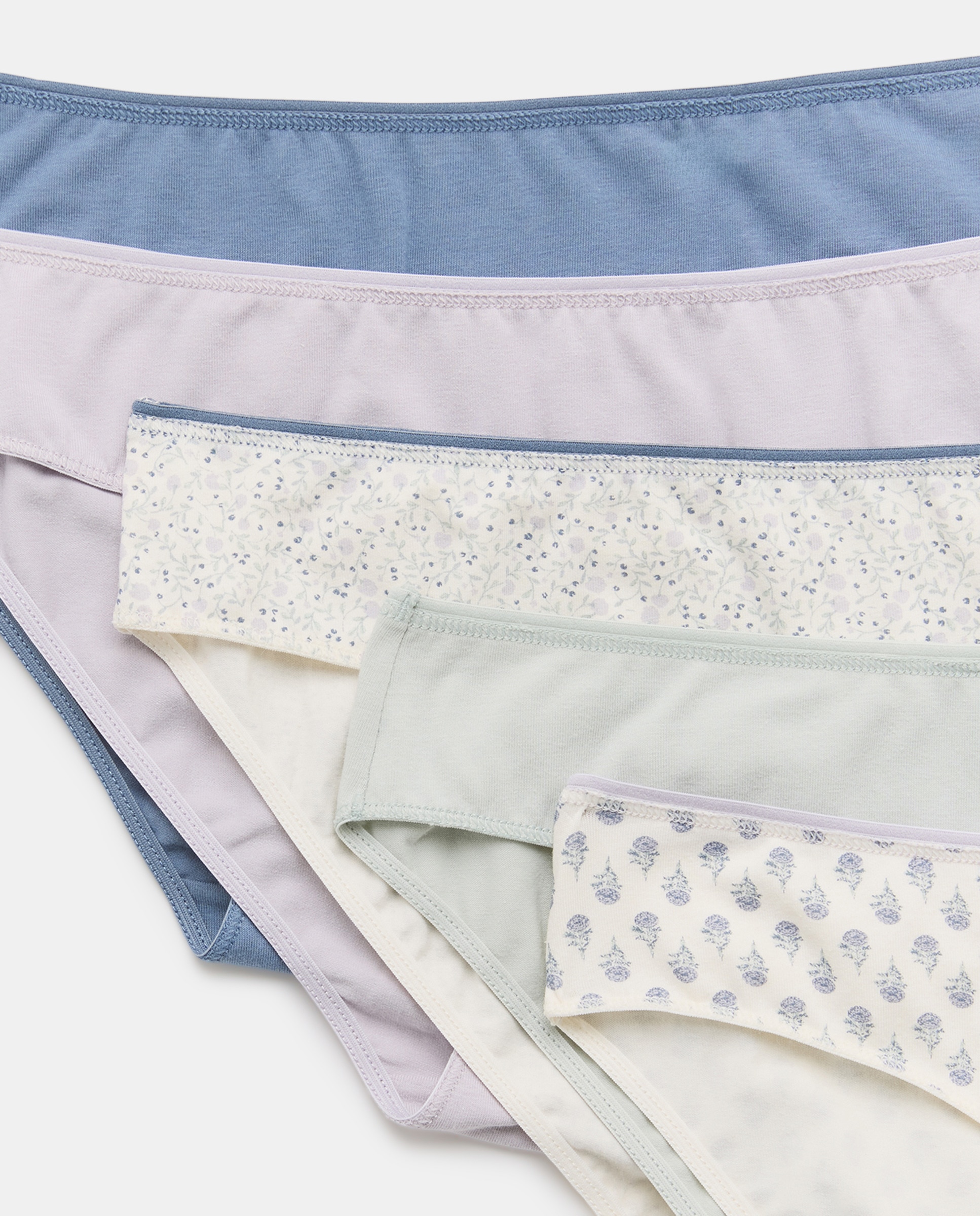 Pack 5 bragas de mujer algodón estampadas 284 Lila-4