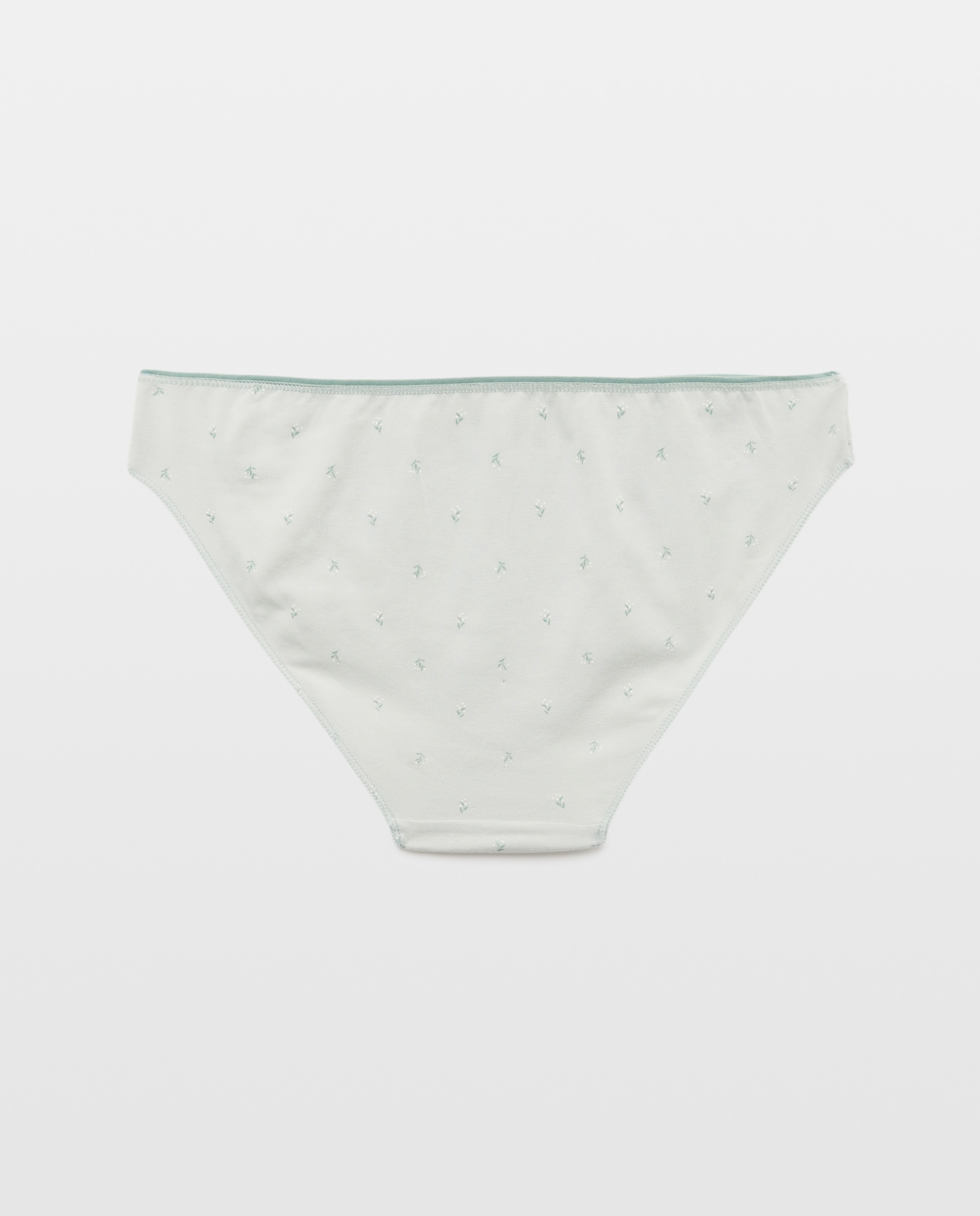 Pack 5 bragas de mujer algodón estampadas 582 Verde agua-5