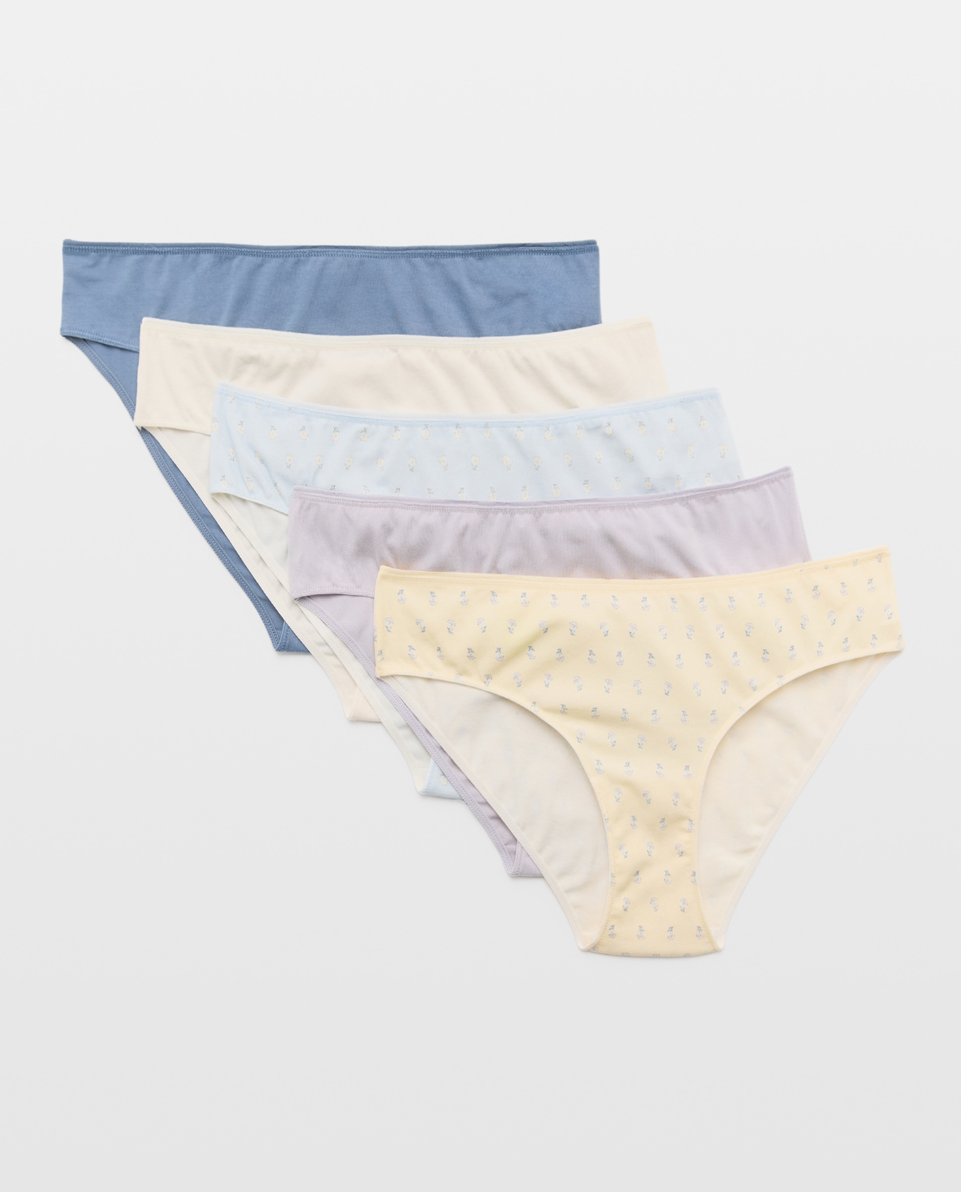 Pack 5 bragas de mujer algodón estampadas Pistacho-3