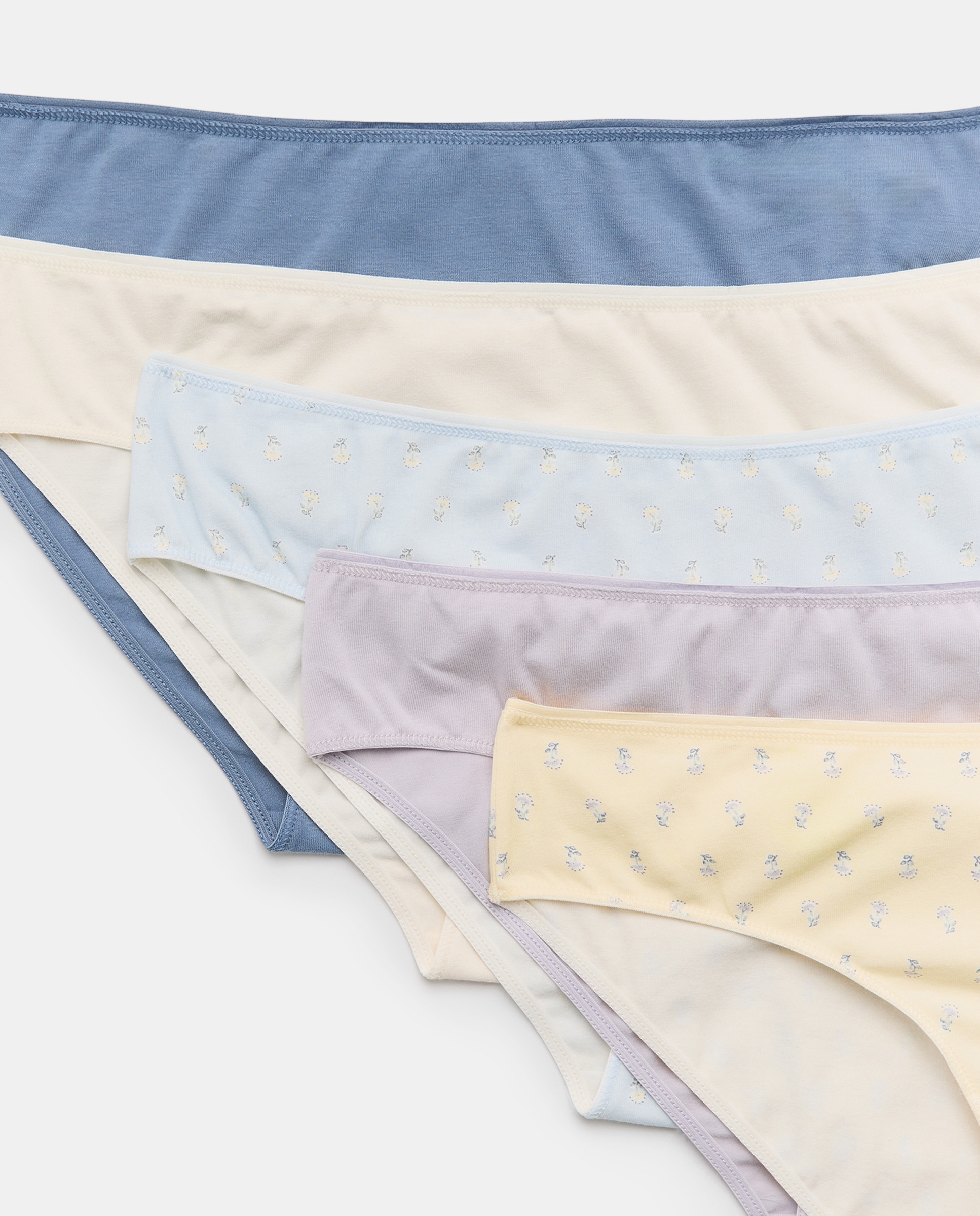 Pack 5 bragas de mujer algodón estampadas Pistacho-4