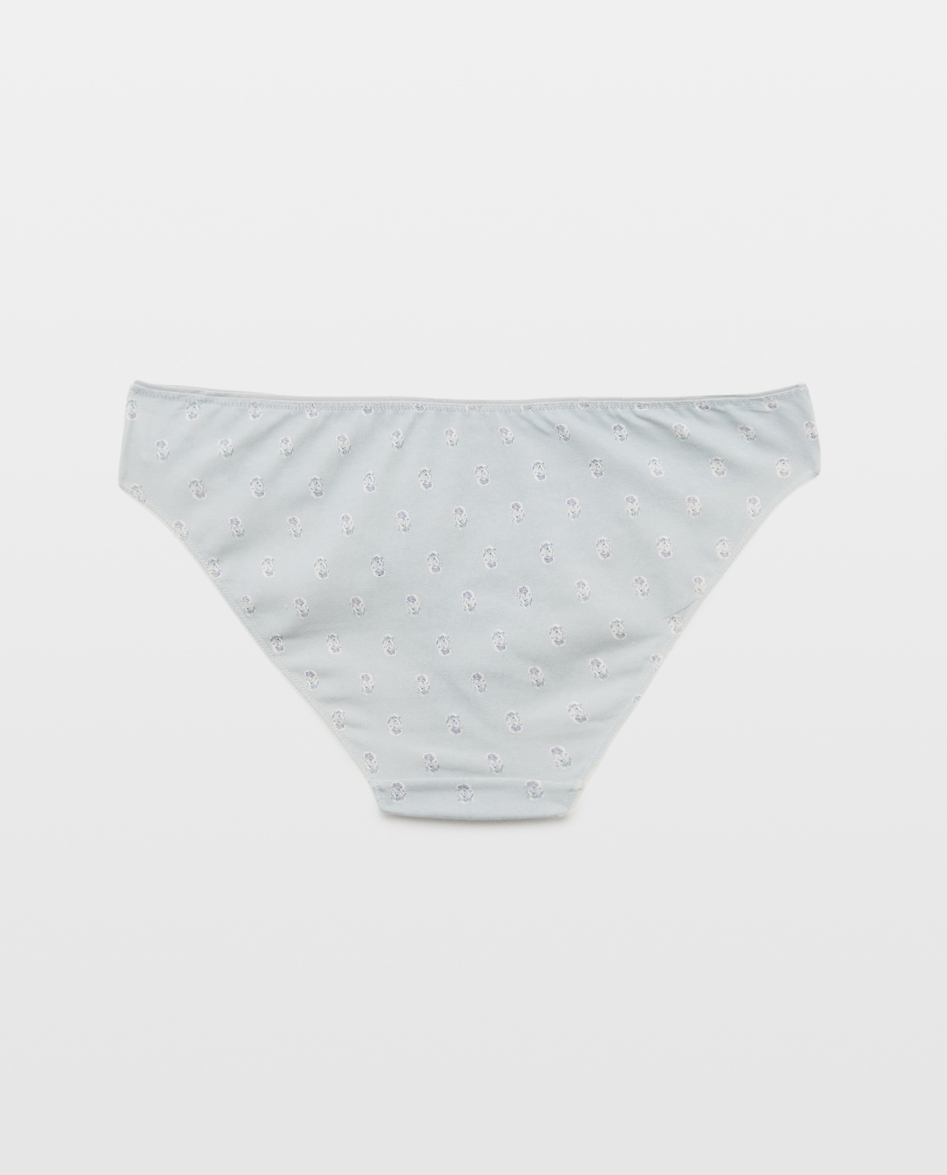 Pack 5 bragas de mujer algodón estampadas 582 Verde agua-5