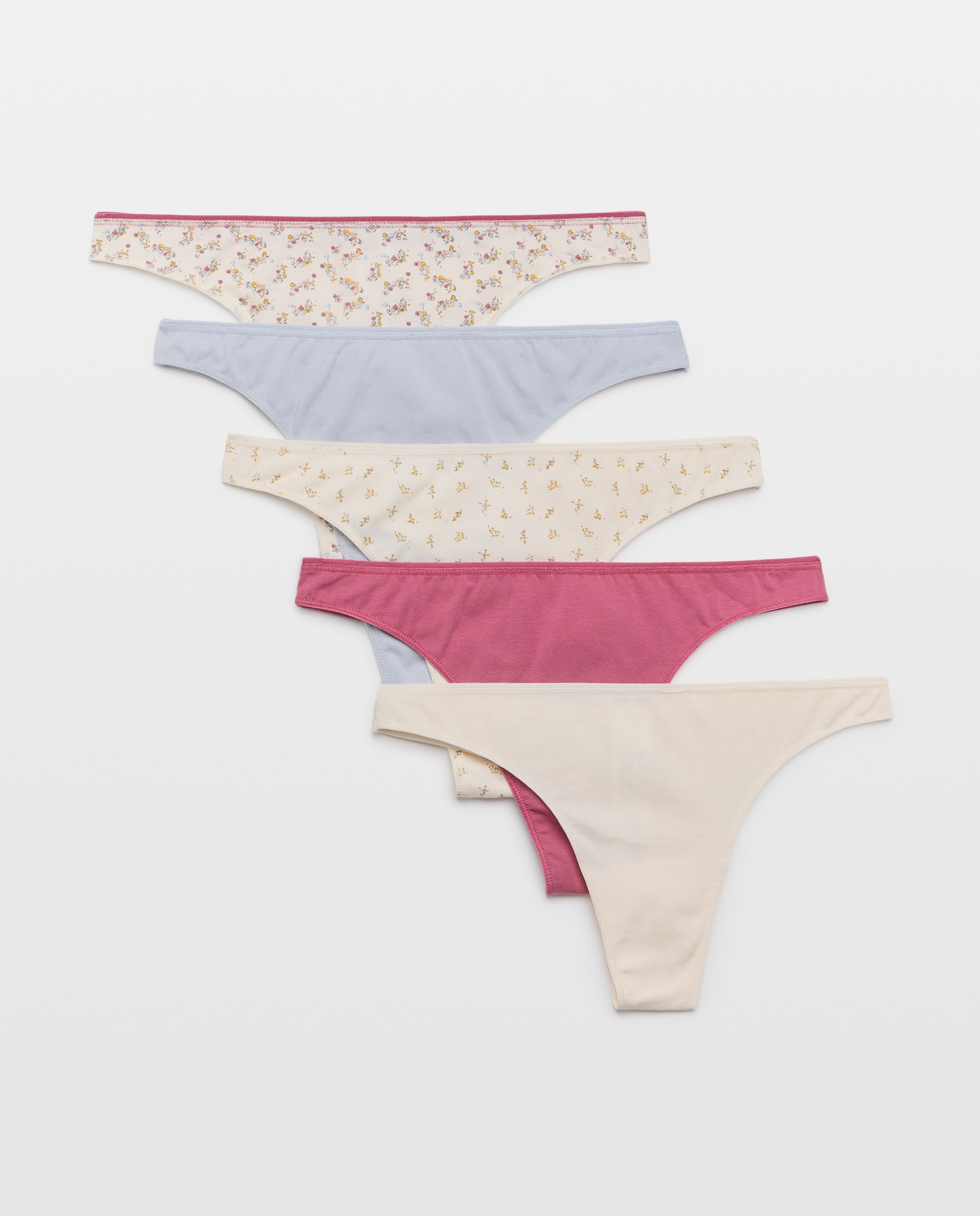 Pack 5 tangas de mujer algodón estampdos Burdeos-3
