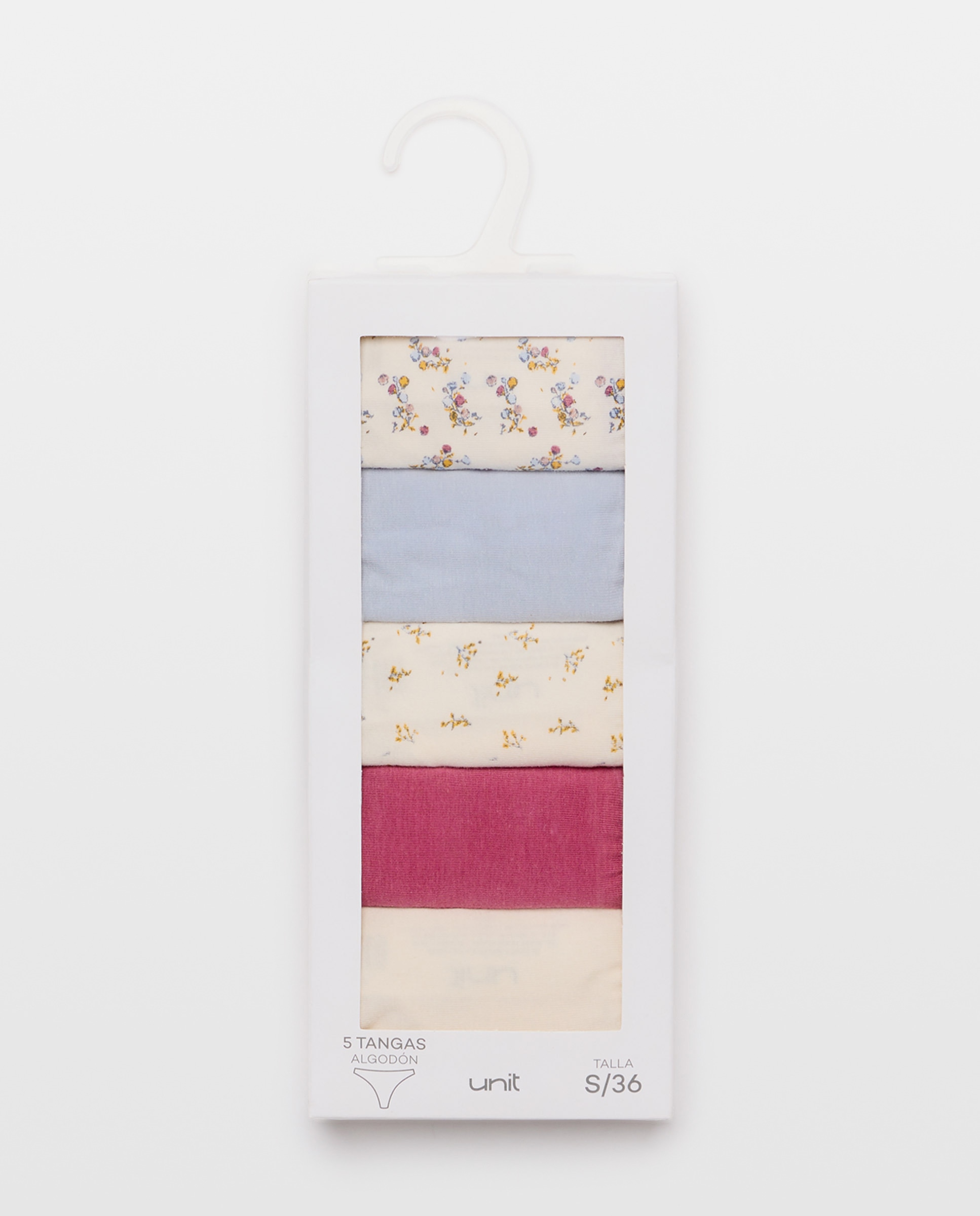 Pack 5 tangas de mujer algodón estampdos Burdeos-6
