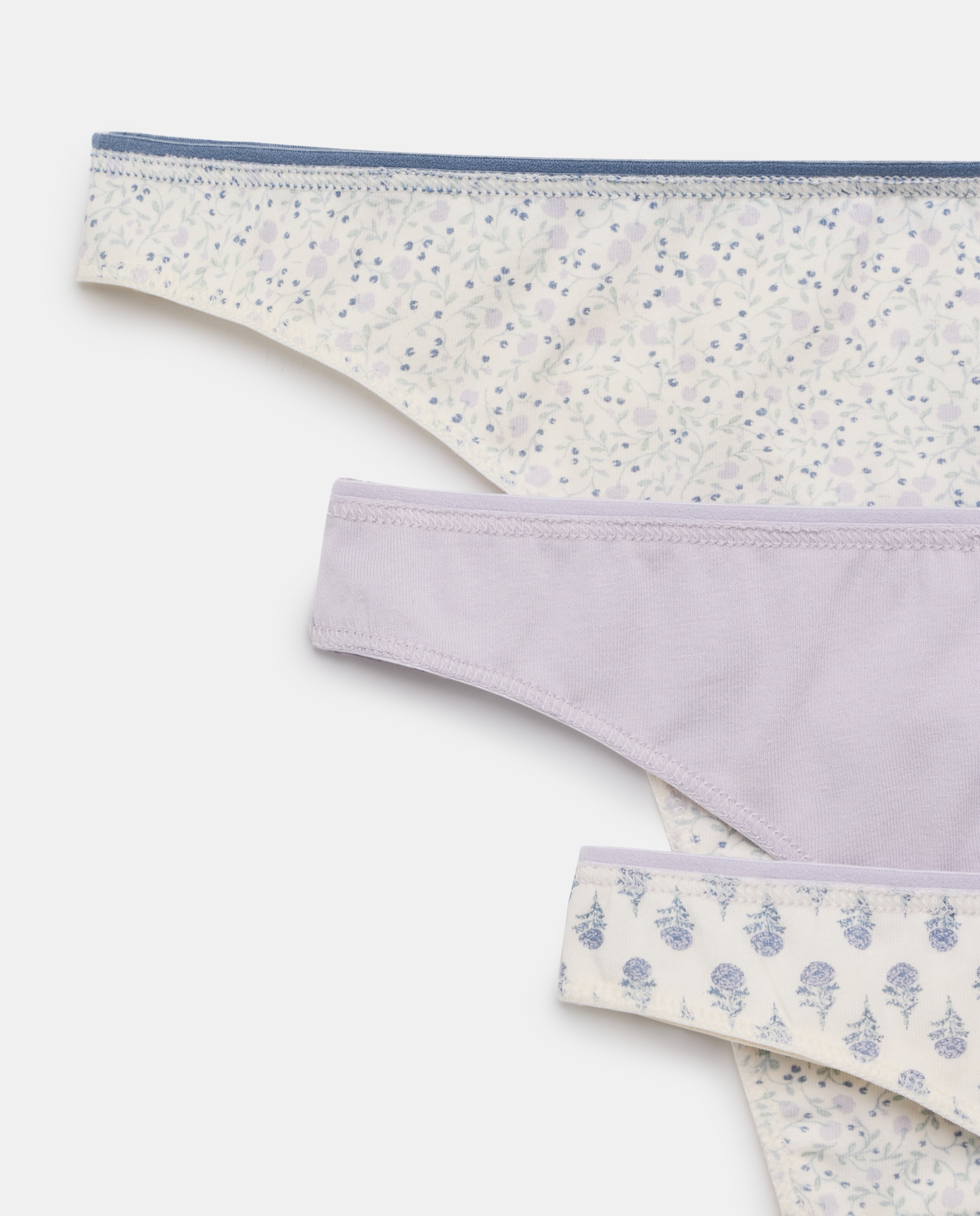 Pack 5 tangas de mujer algodón estampdos 284 Lila-4