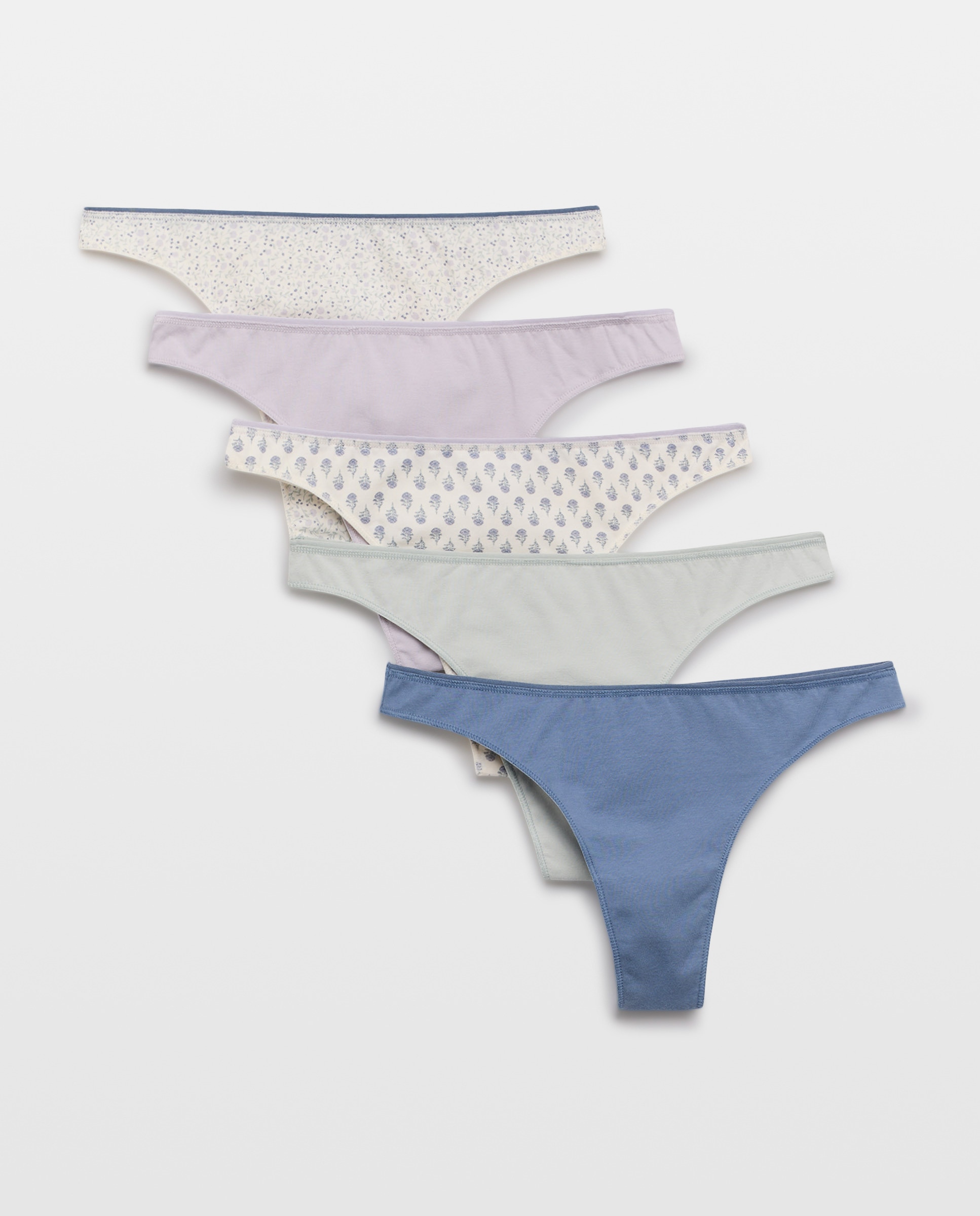 Pack 5 tangas de mujer algodón estampdos 284 Lila-3
