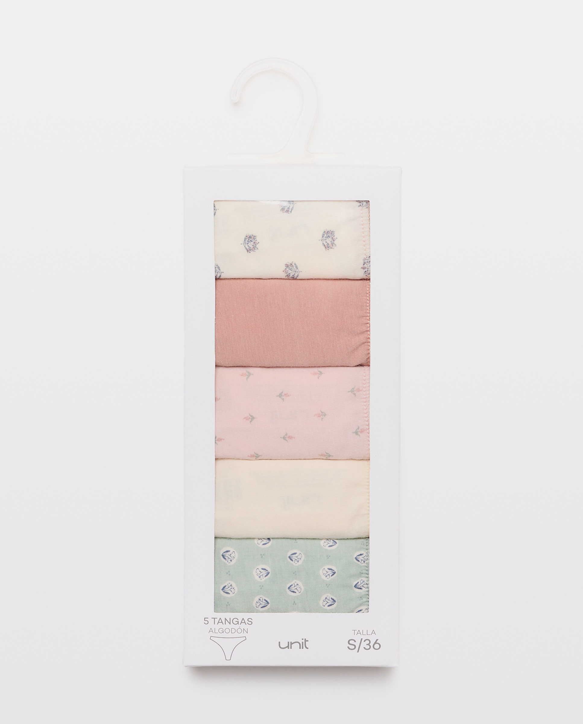 Pack 5 tangas de mujer algodón estampdos 200 Rosa-6