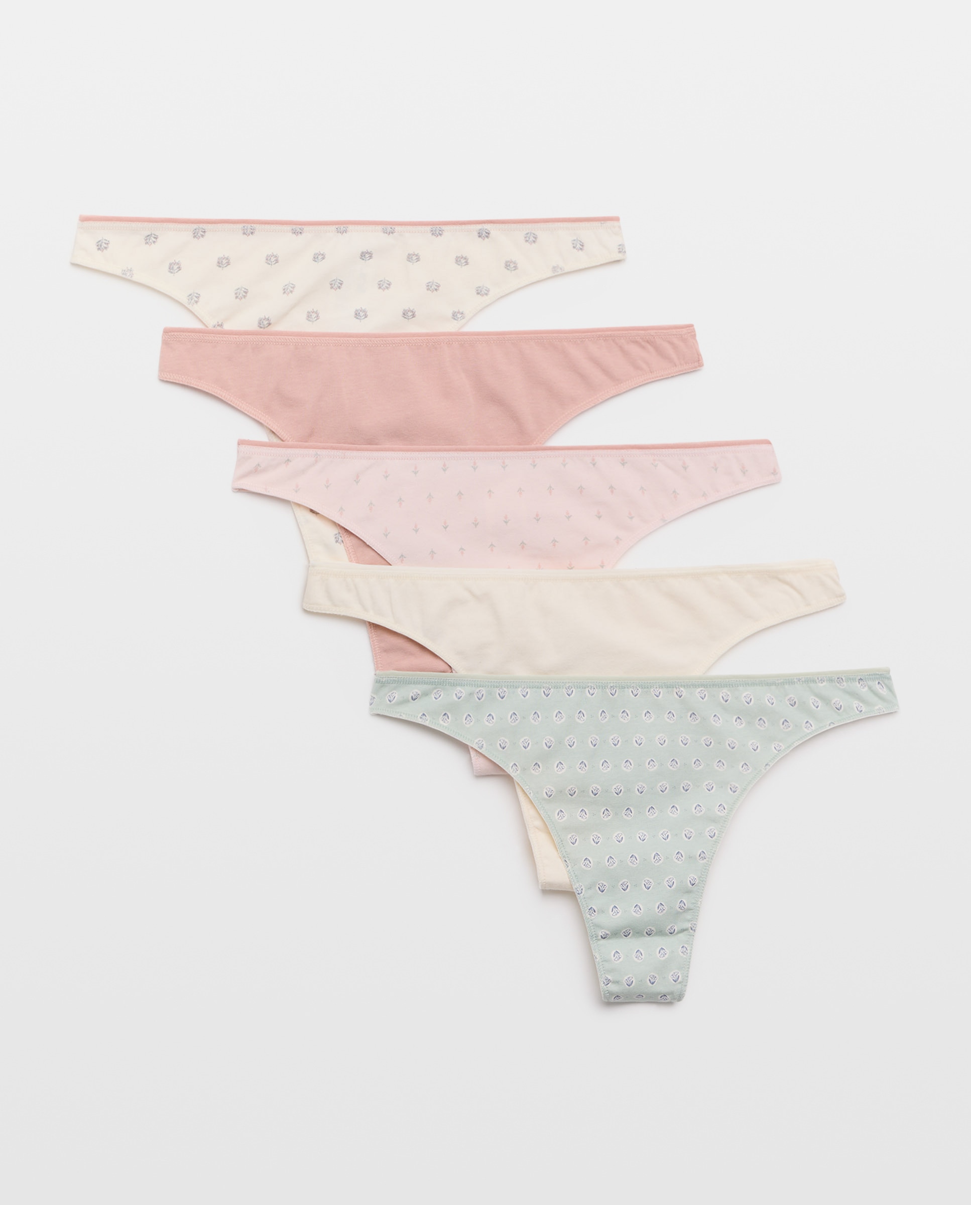Pack 5 tangas de mujer algodón estampdos 200 Rosa-3
