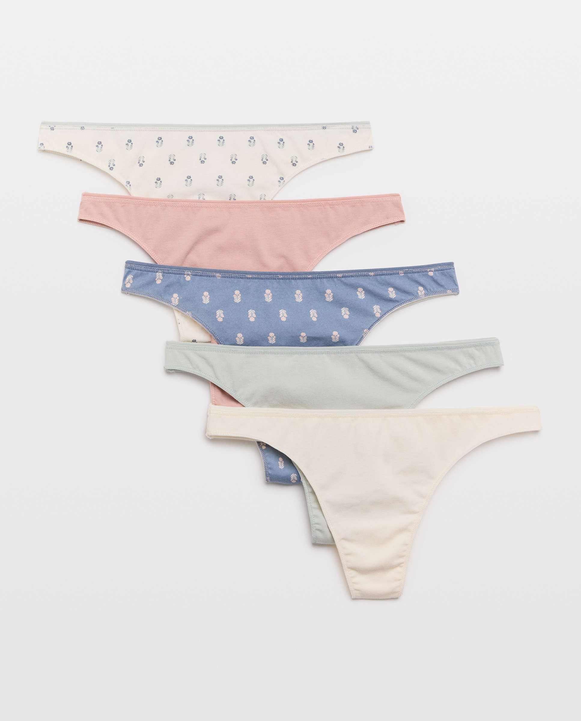 Pack 5 tangas de mujer algodón estampdos 260 Salmón-3