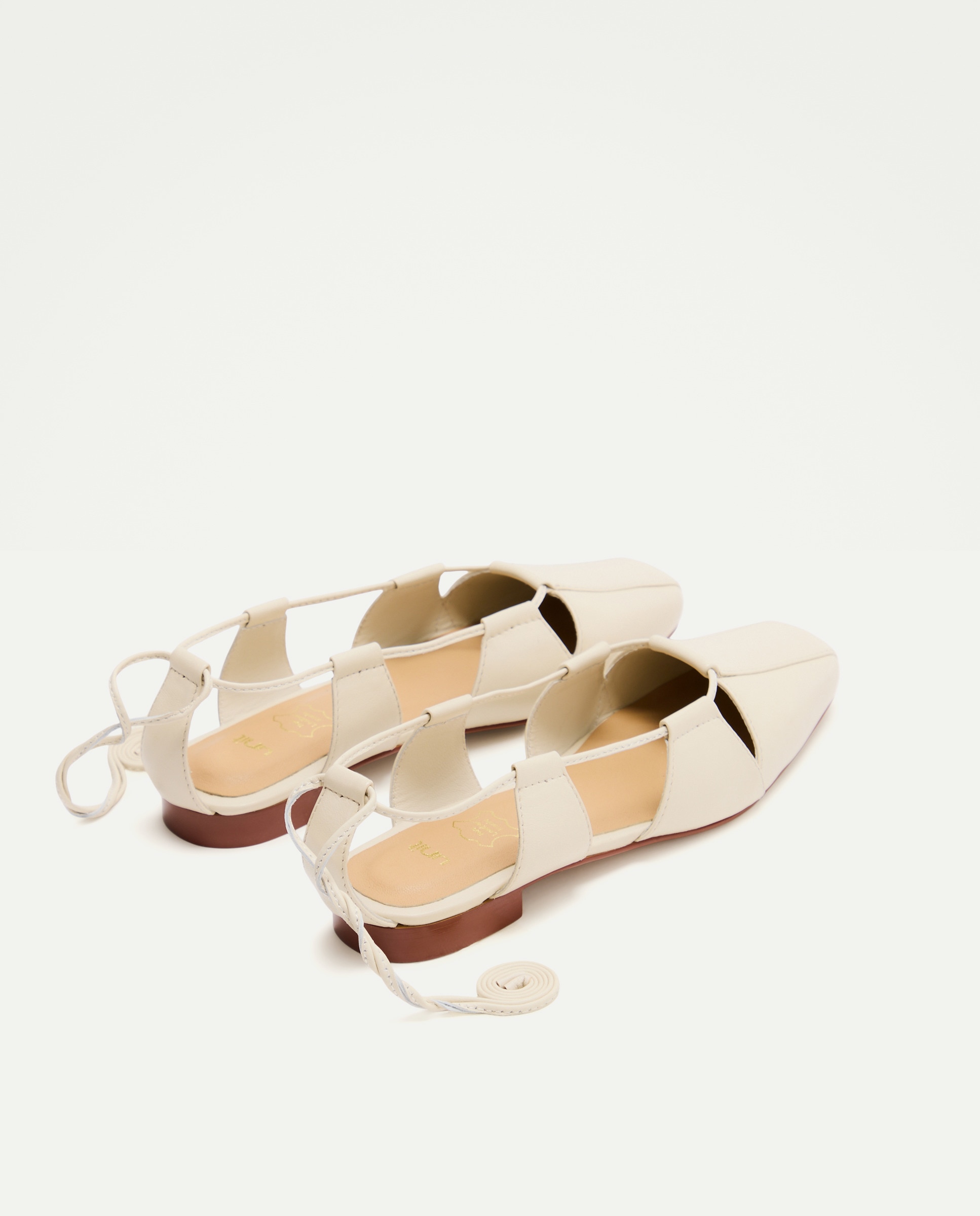 Zapato de mujer de piel abierto 120 Crudo-3