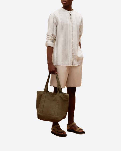 Imagen 0 de Camisa de rayas lino de hombre