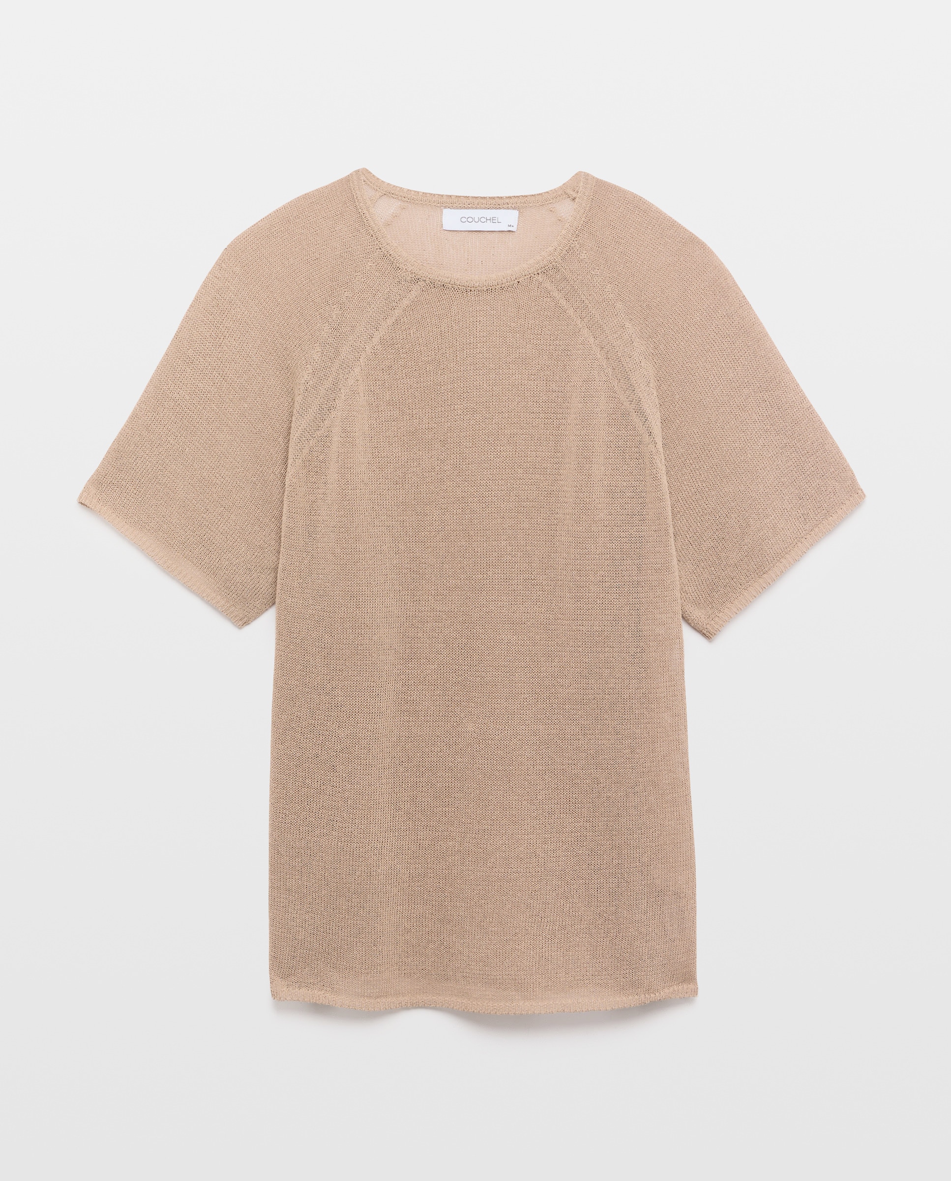 Camisola de Malha de Algodão com Manga Curta Torrado-5