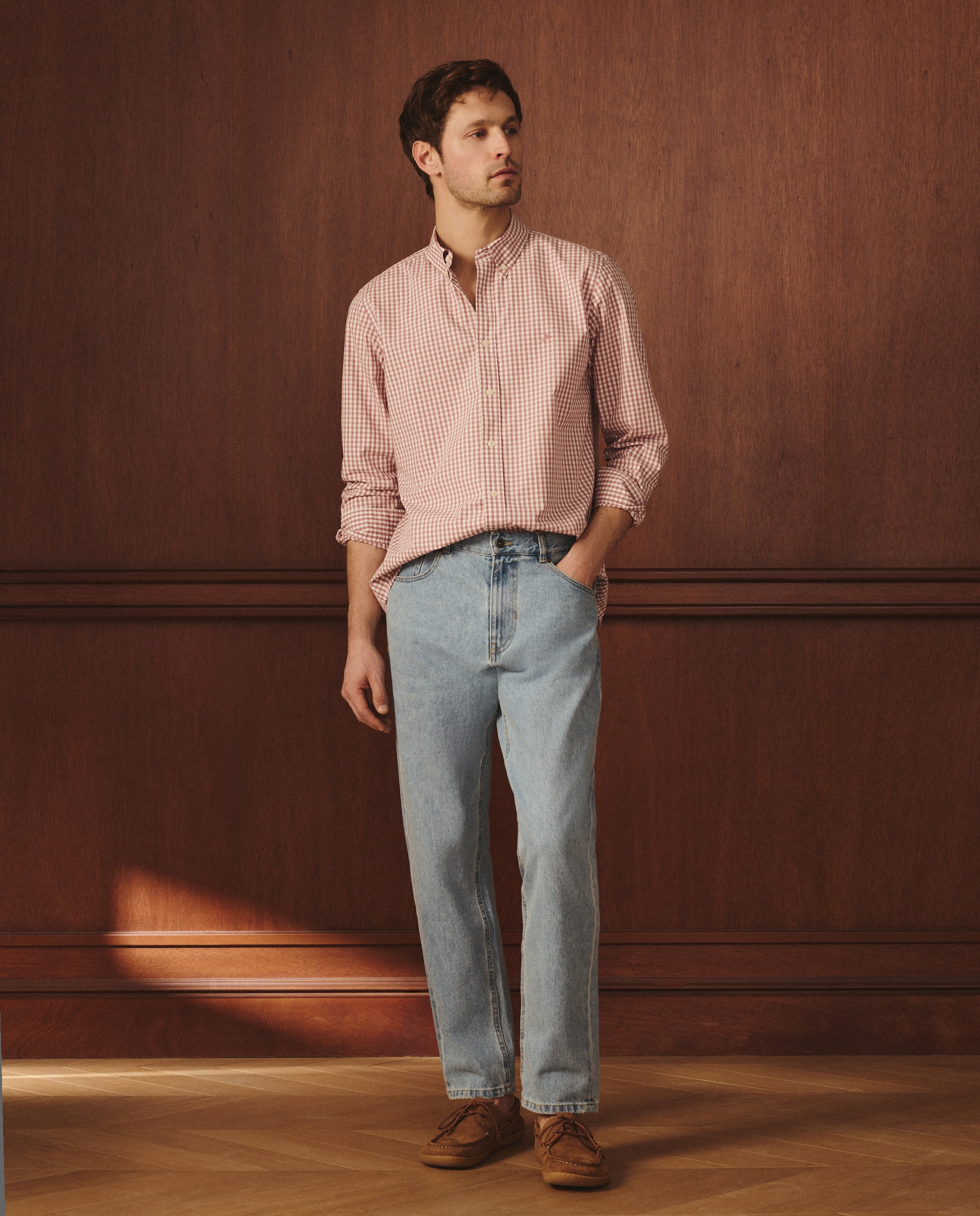Camisa de Popelina Classic Fit Bordeaux-2