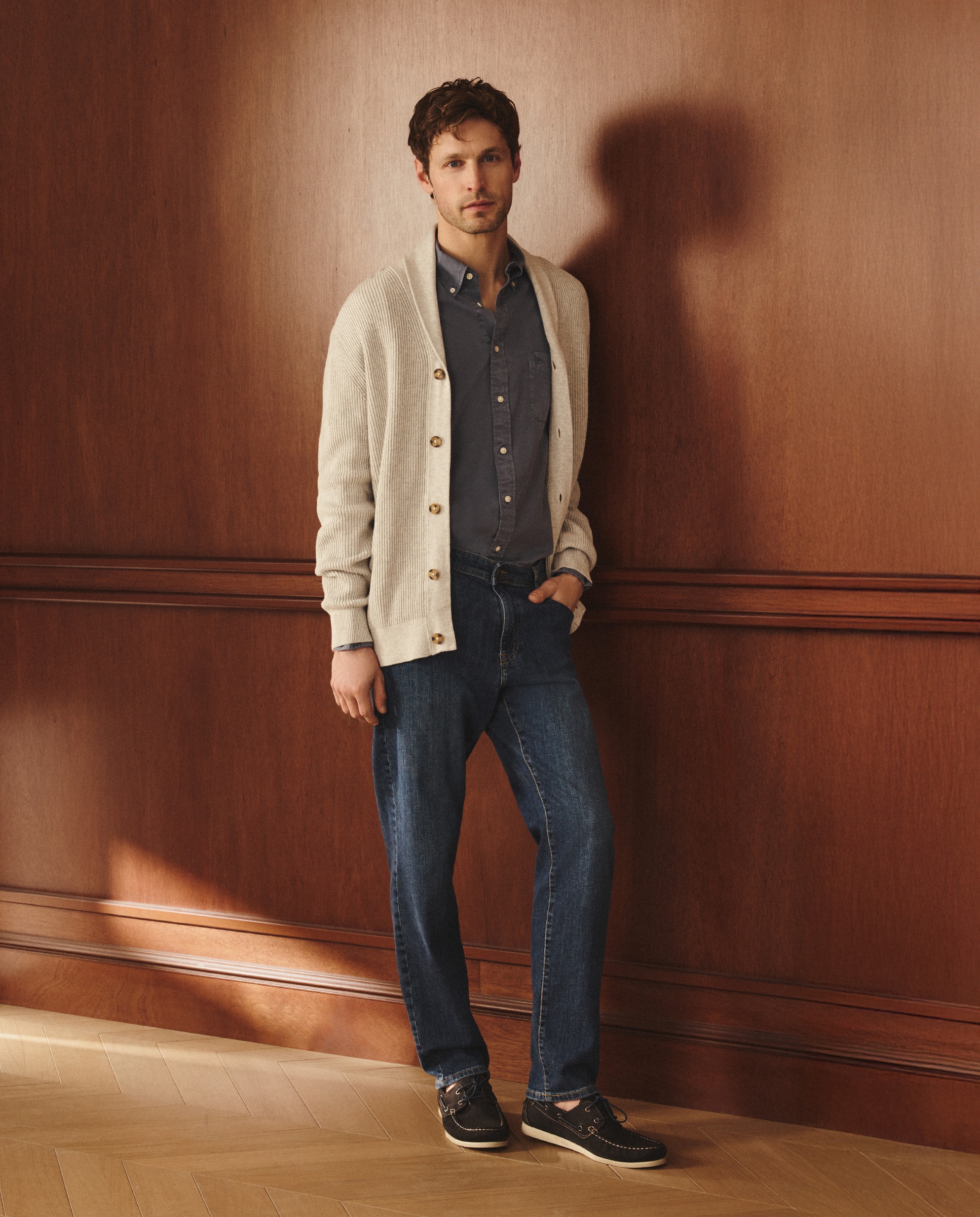 Cardigan de Malha Inglesa Cinzento-claro-2