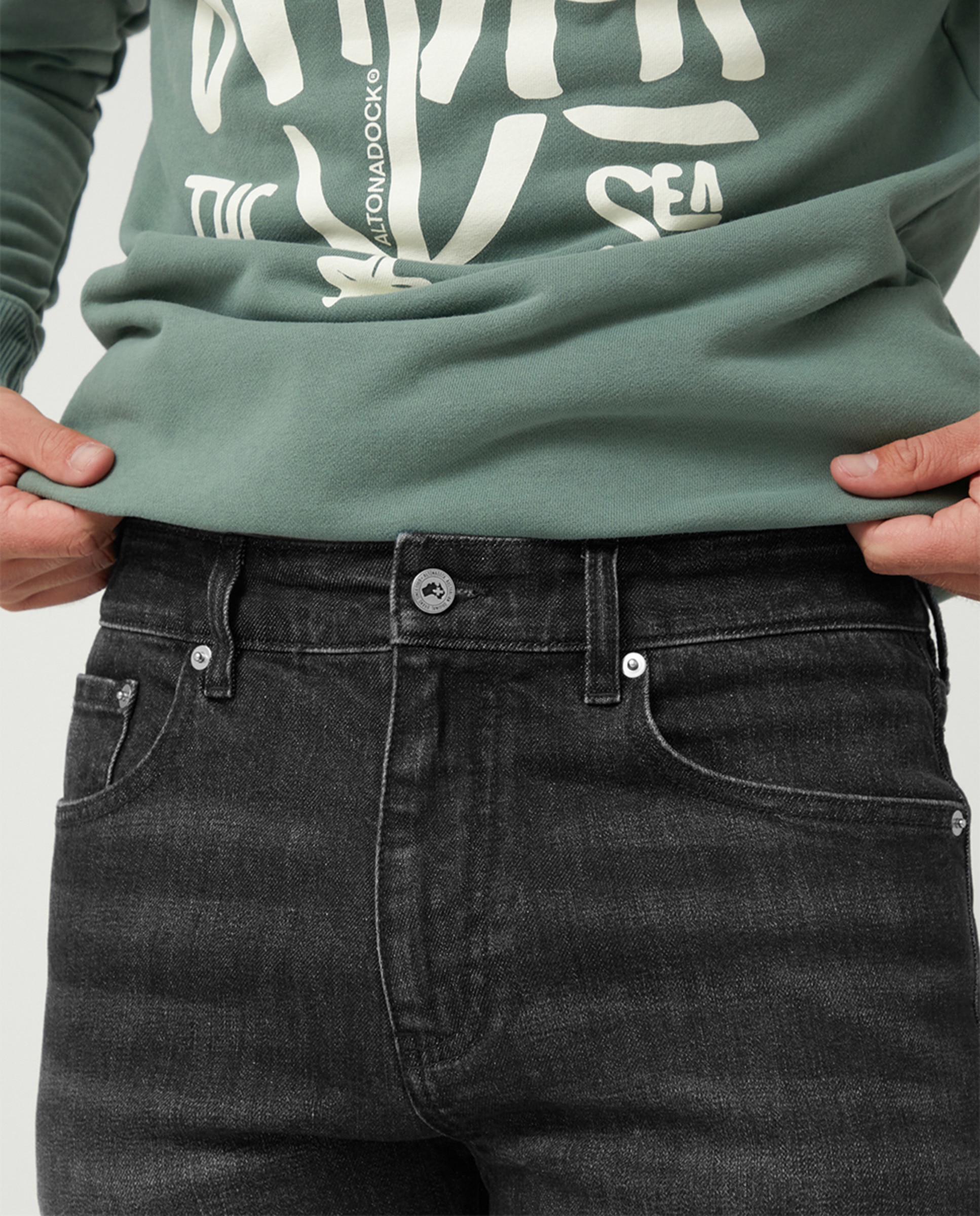 Jeans de Cinco Bolsos Preto-3