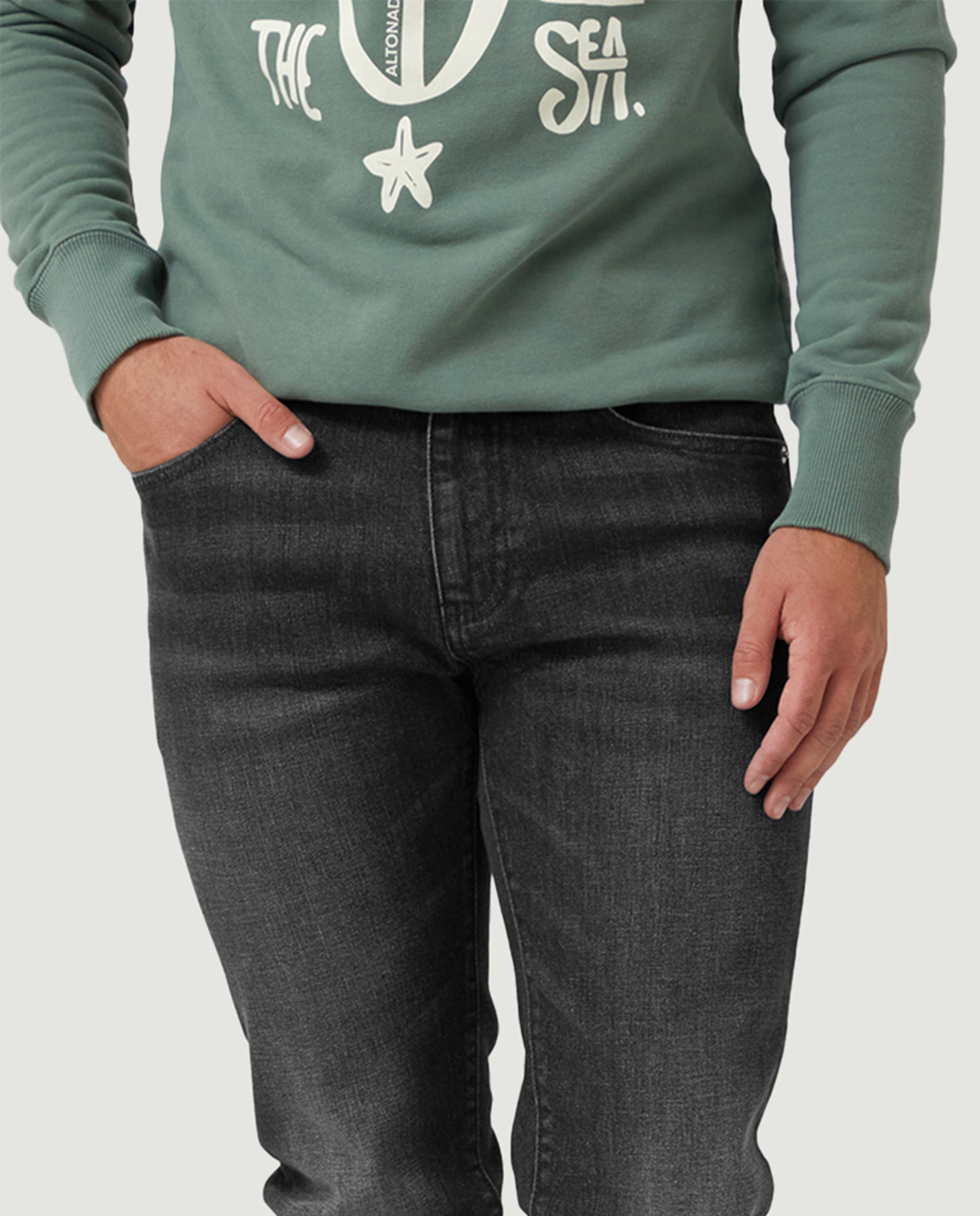 Jeans de Cinco Bolsos Preto-4