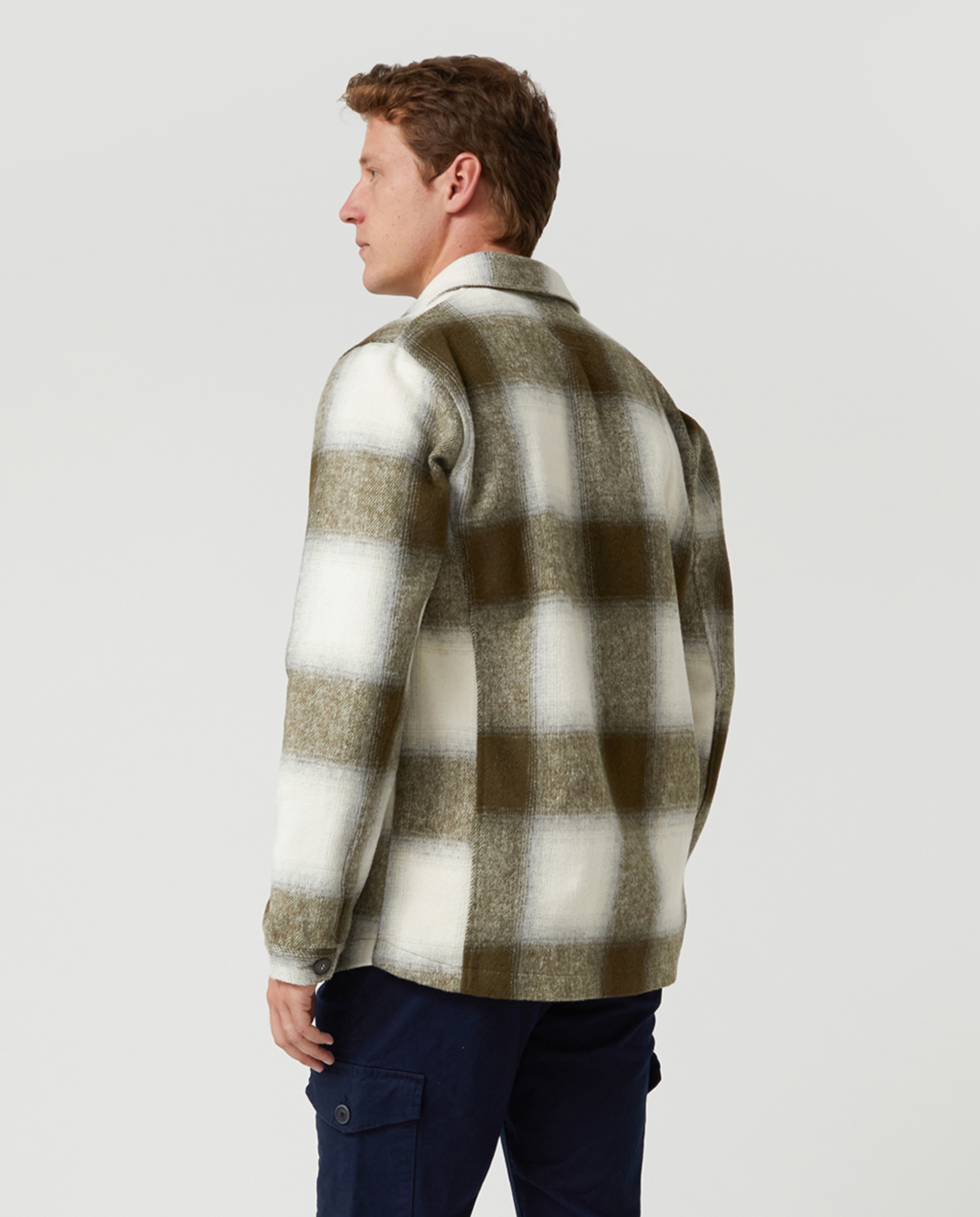 Sobrecamisa de Sarja com Manga Comprida Azul-2