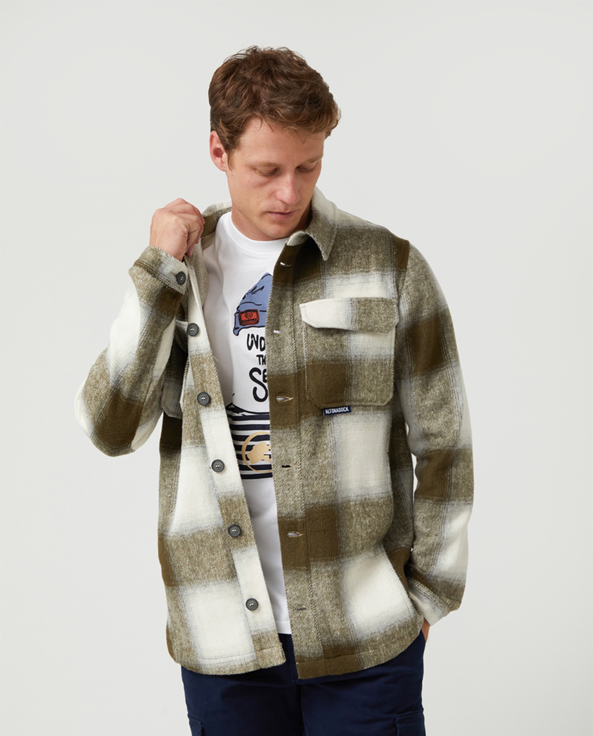 Sobrecamisa de Sarja com Manga Comprida Azul-1