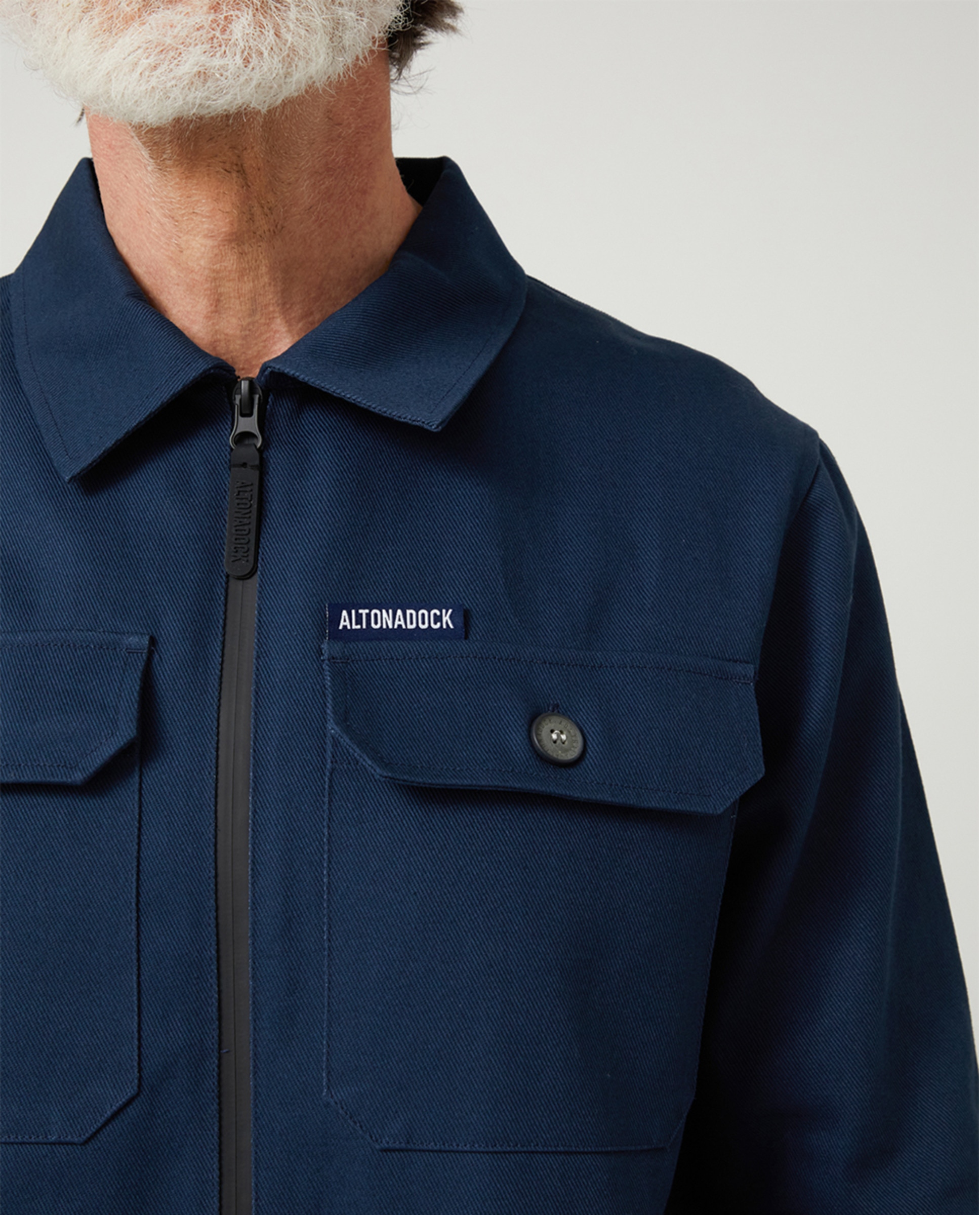 Sobrecamisa de Sarja com Manga Comprida Azul-marinho-3