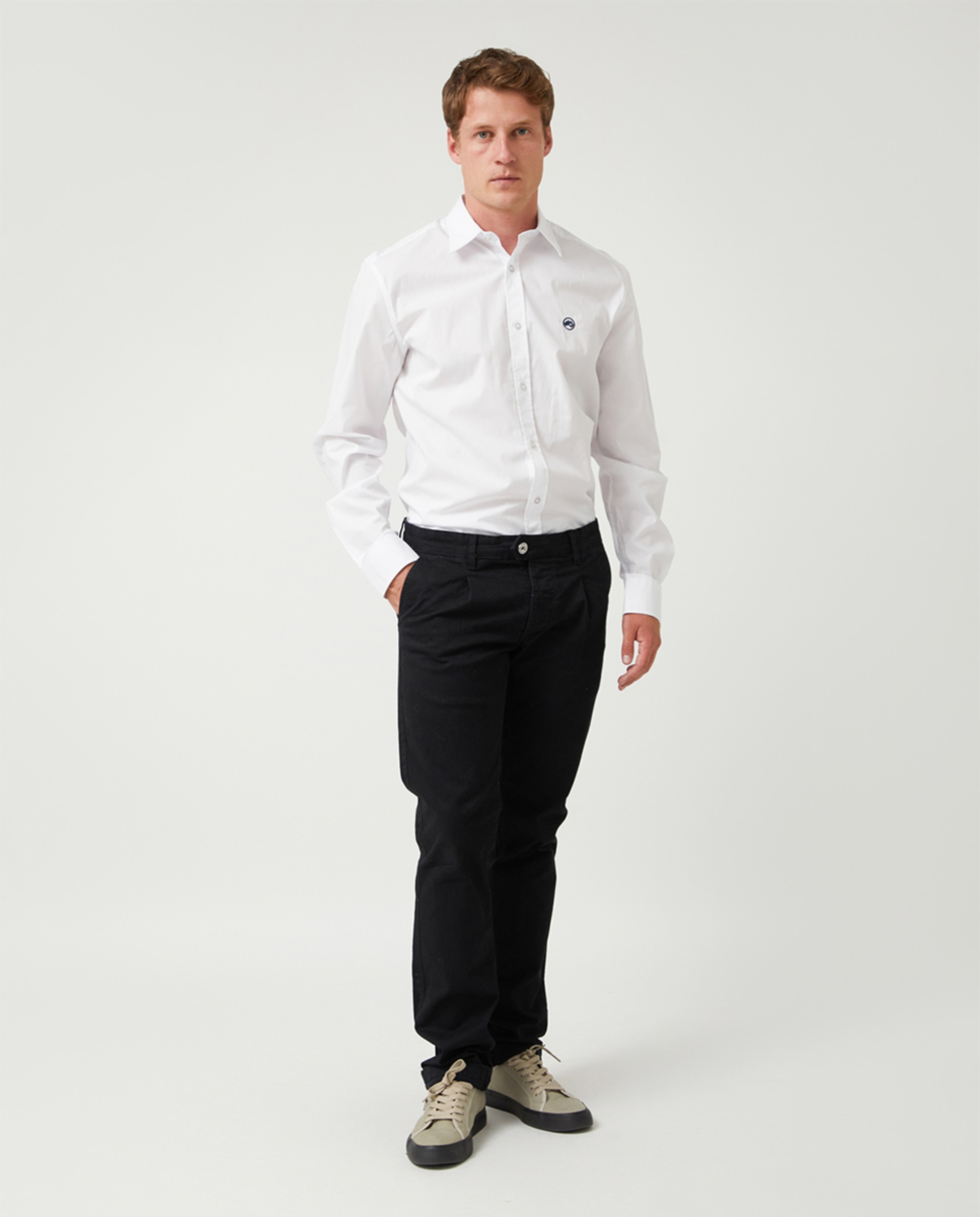 Camisa Básica de Popelina Branco-5