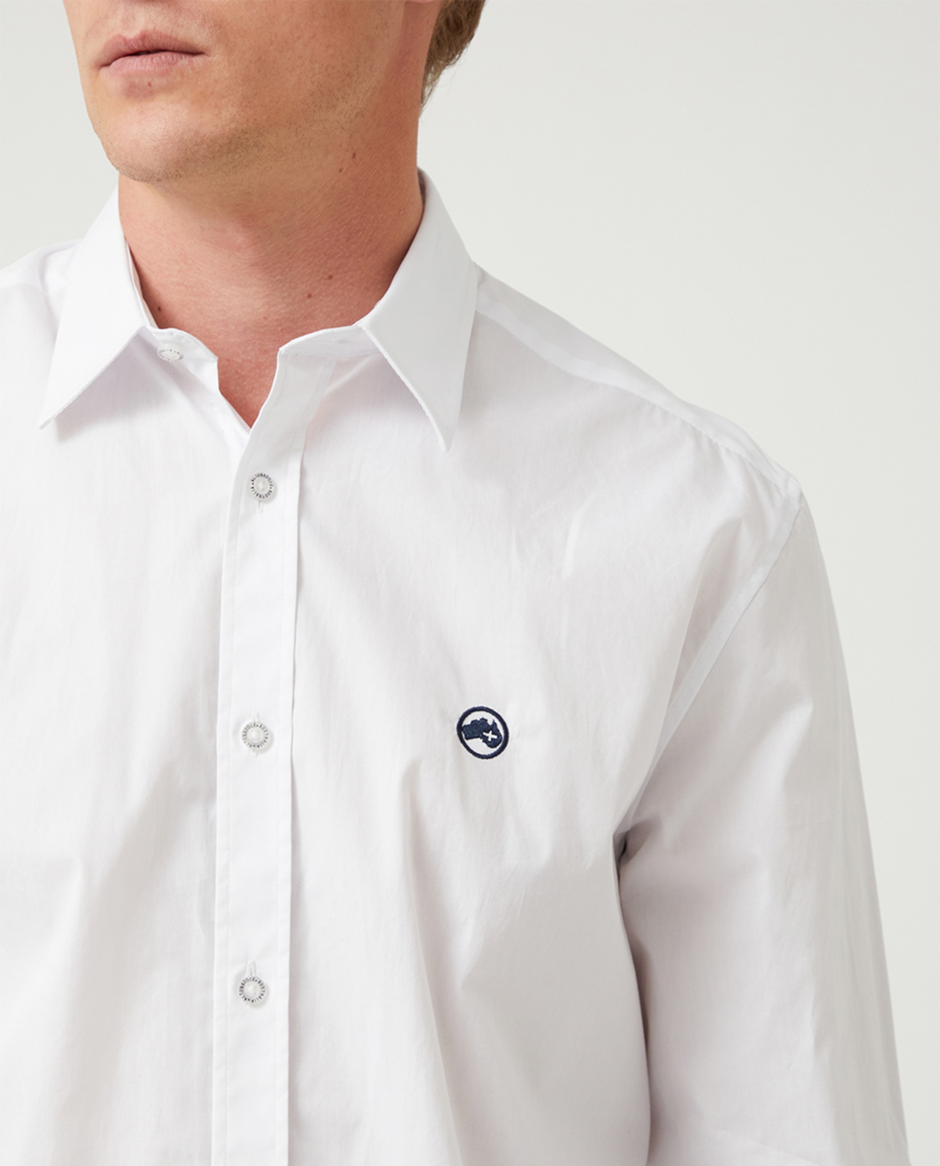 Camisa Básica de Popelina Branco-3