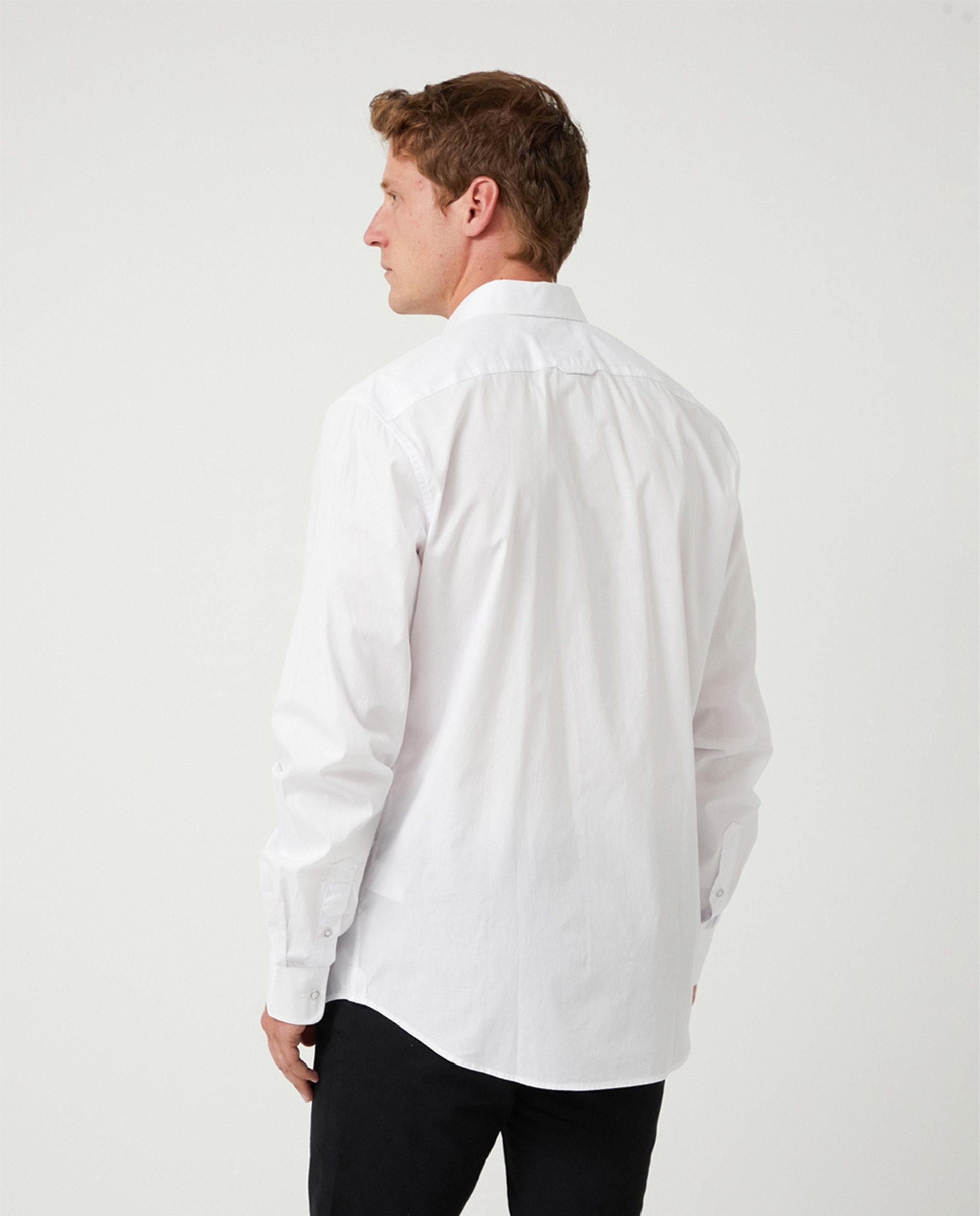 Camisa Básica de Popelina Branco-2
