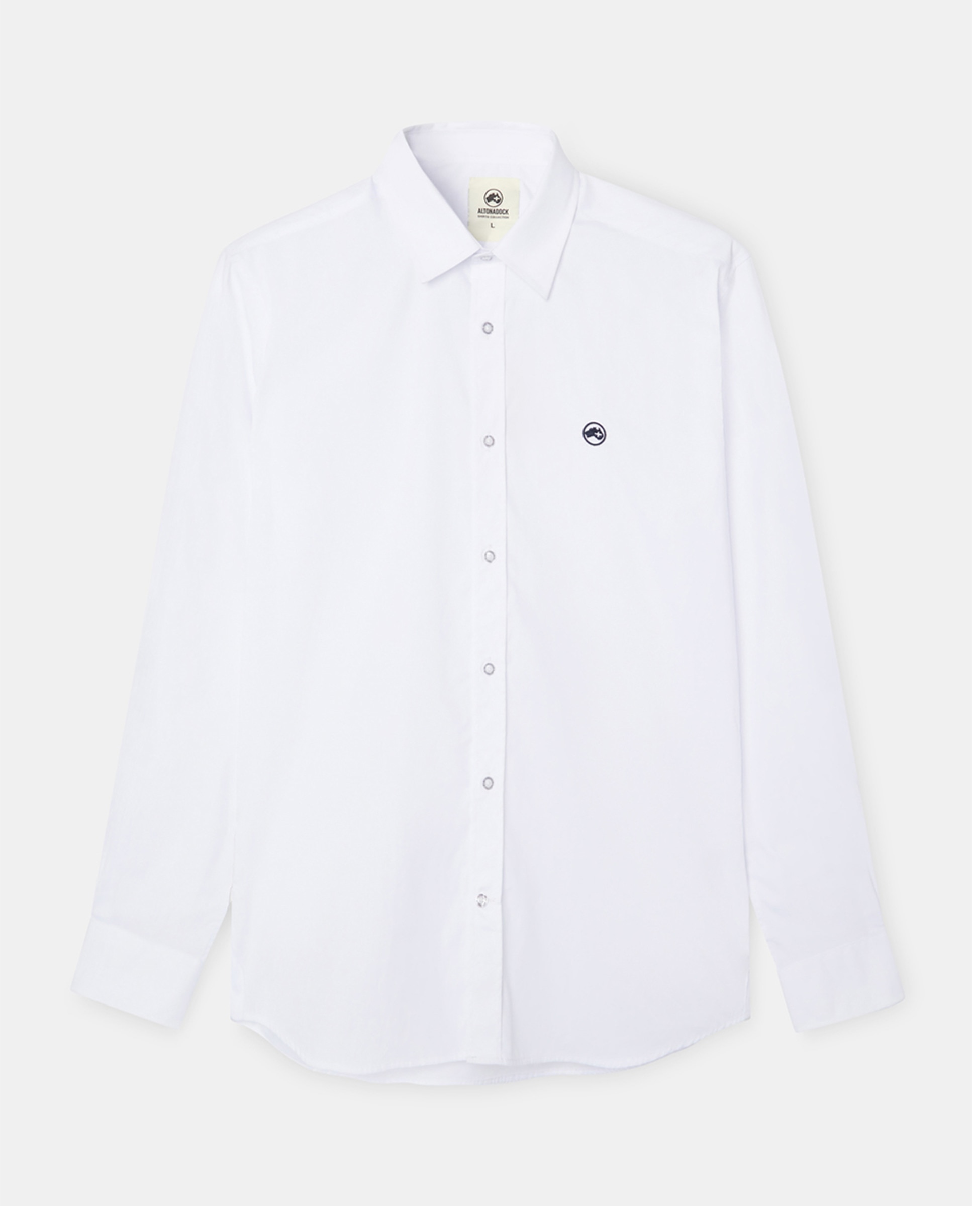 Camisa Básica de Popelina Branco-4