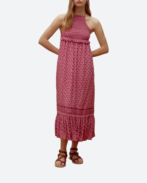 Imagen 0 de Vestido largo gomas cenefa