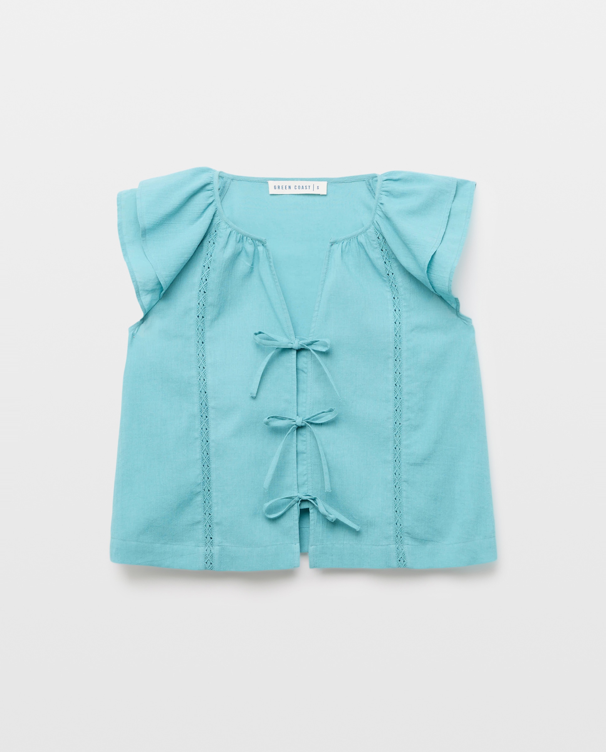 Blusa com Folhos Verde Pato-4