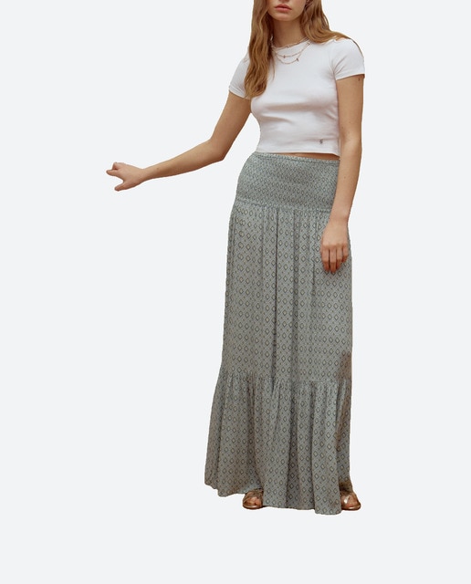 Imagen 0 de Falda larga gomas volante